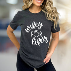 "Wifey For Lifey" Engagement Ring Graphic Tee, a Bridal Shower Pick for Future Wives