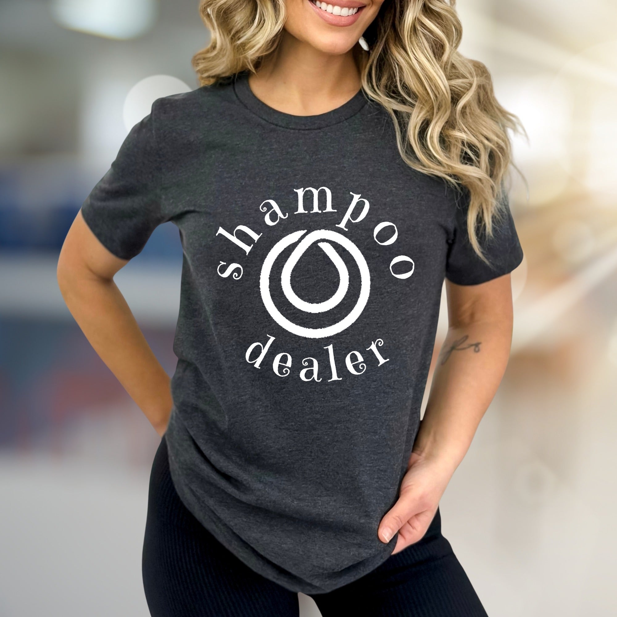 "Shampoo Dealer" Minimalist Salon Graphic Tee, a Stylist's Statement Pick