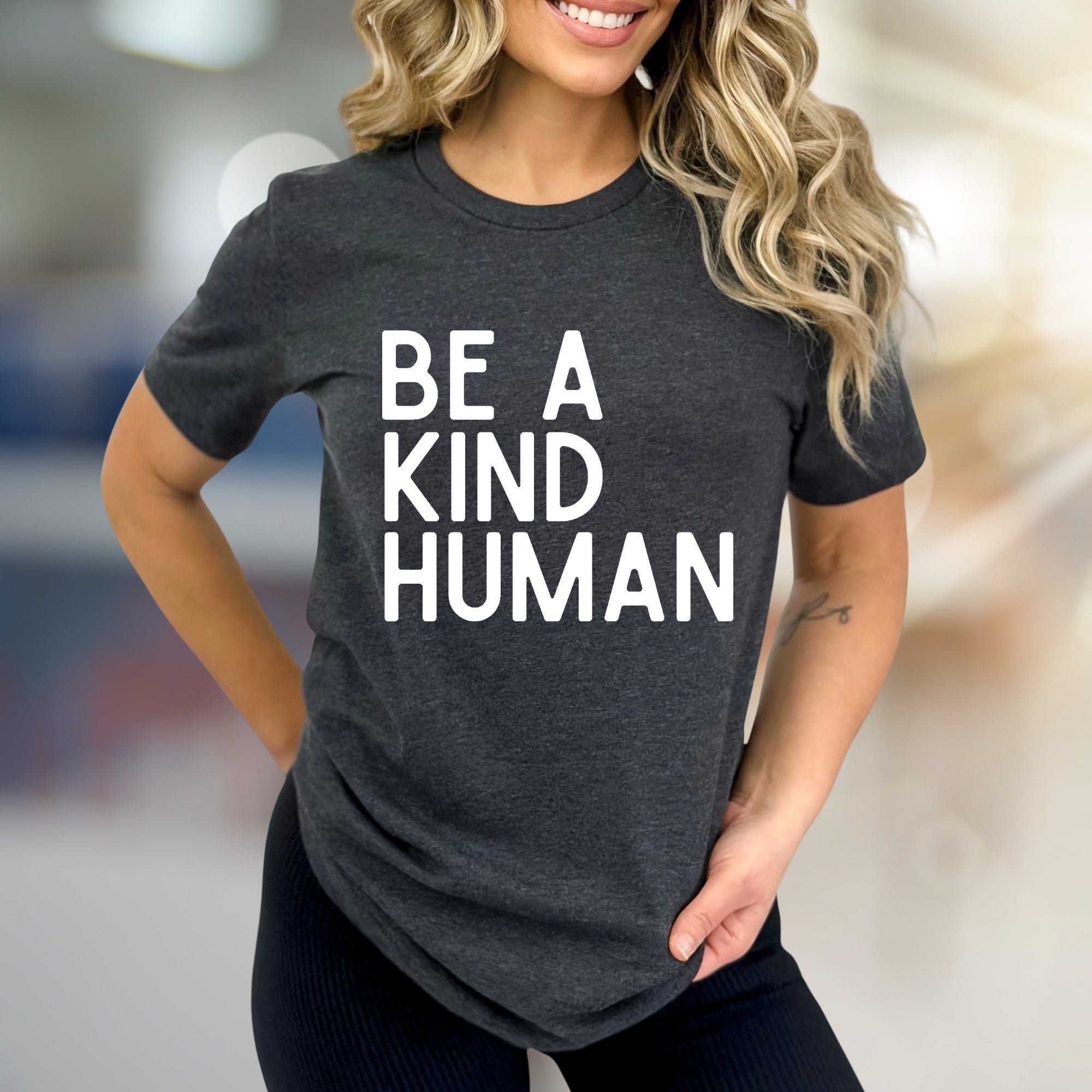 "BE A KIND HUMAN" Inspirational Graphic Tee, a Positive Vibe for Everyone