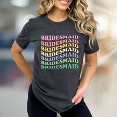 “Bridesmaid” Wavy Text Graphic Tee, a Bachelorette Party Pick for the Bridal Squad
