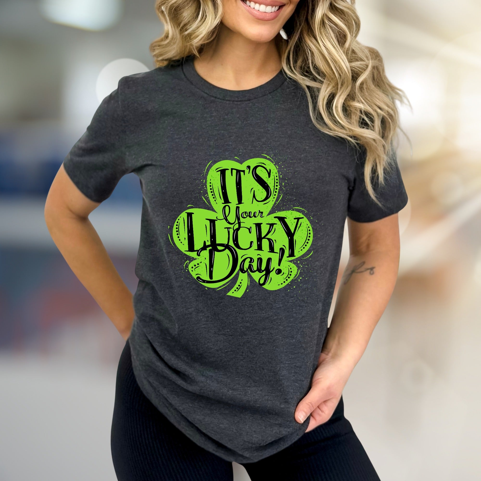 "IT'S Your LUCKY Day!" Shamrock Graphic Tee, a Festive St. Patrick's Pick for Everyone