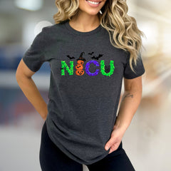 "NICU" Spooky Halloween Graphic Tee, a Festive Wardrobe Pick for Healthcare Heroes