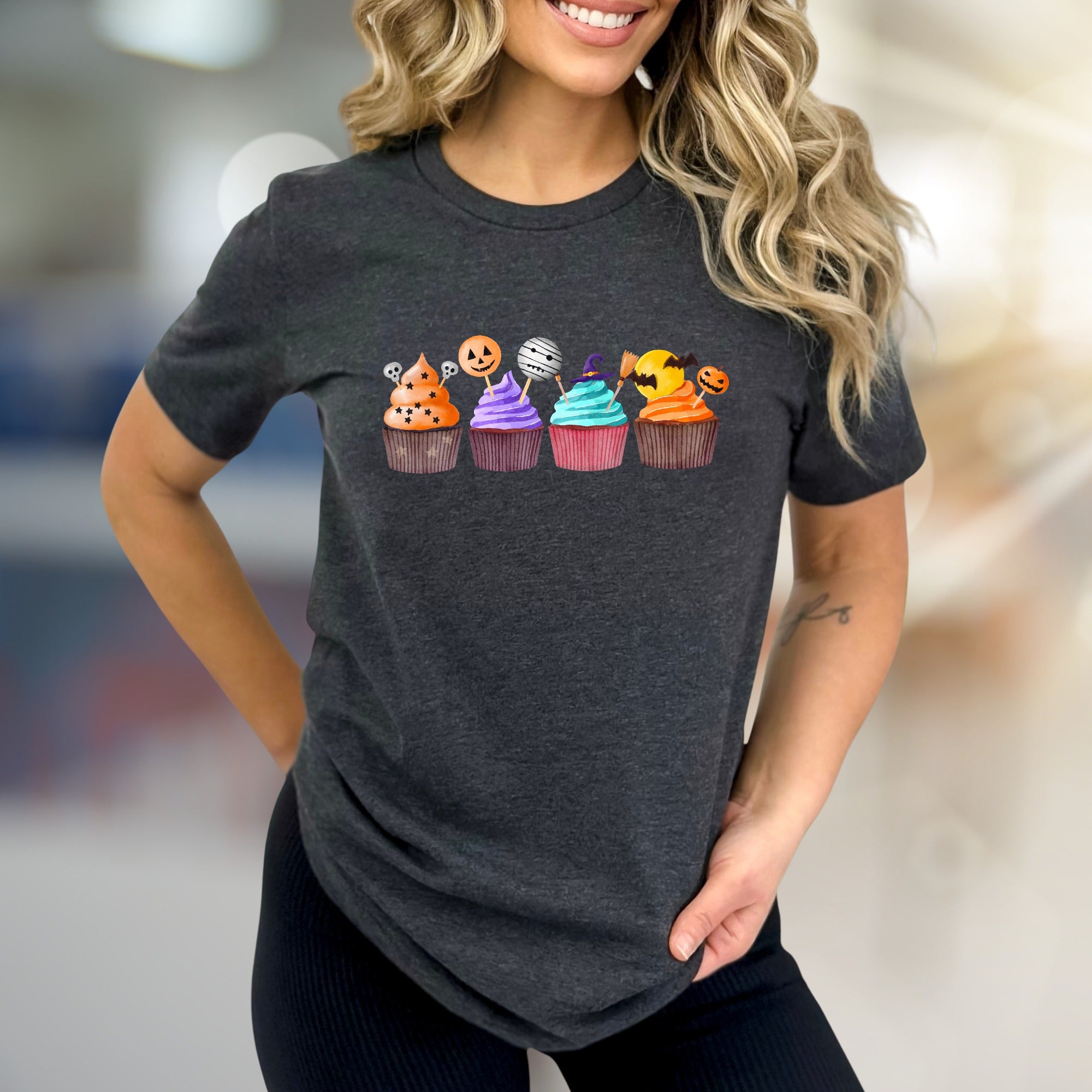 Spooky Cupcakes Graphic Tee, A Sweet Halloween Pick for Seasonal Fun Lovers