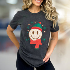 Leopard Smile Face Graphic Tee, a Festive Holiday Vibe for Everyone