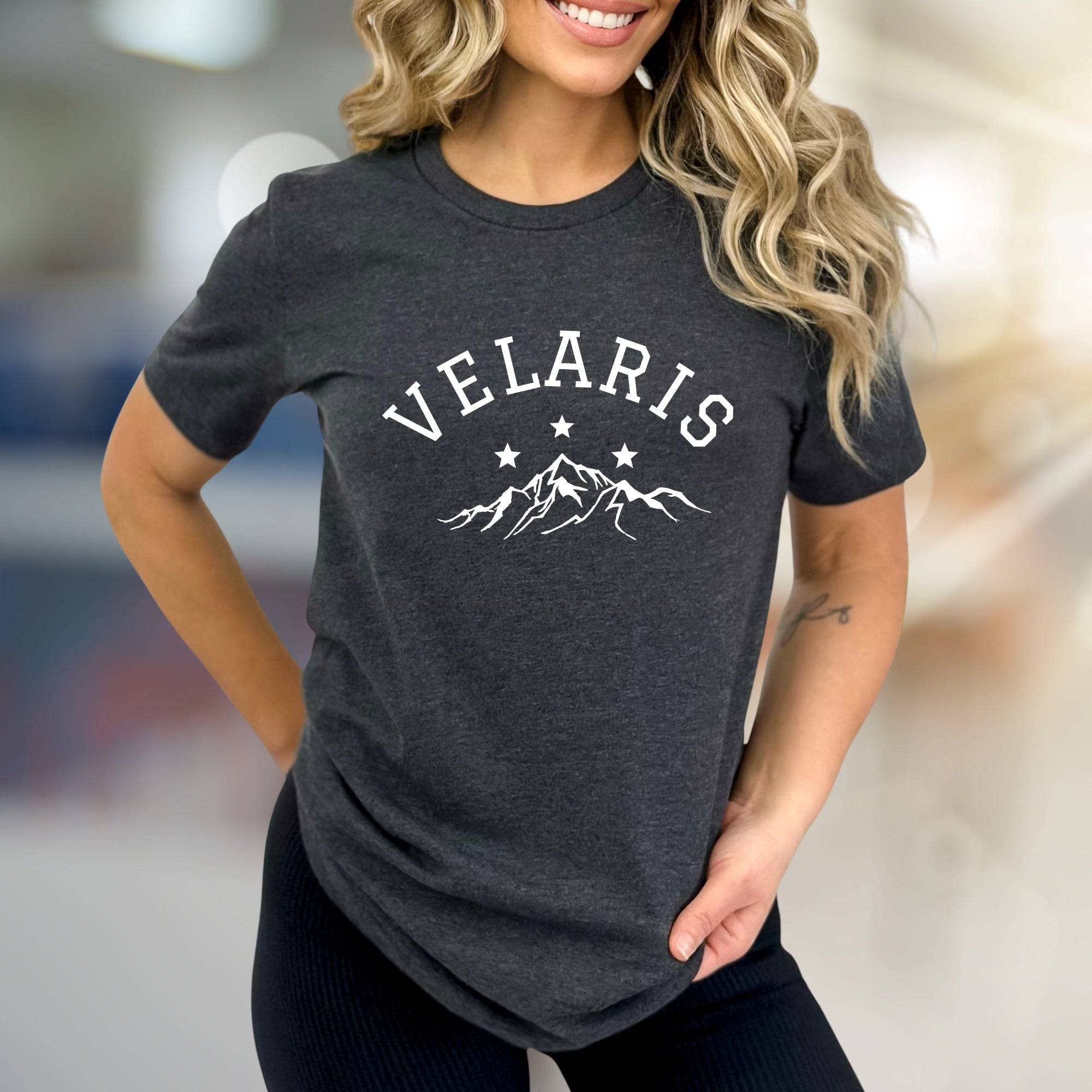 "VELARIS" Mountain Peaks Graphic Tee, a Fantasy Lover's Casual Wear