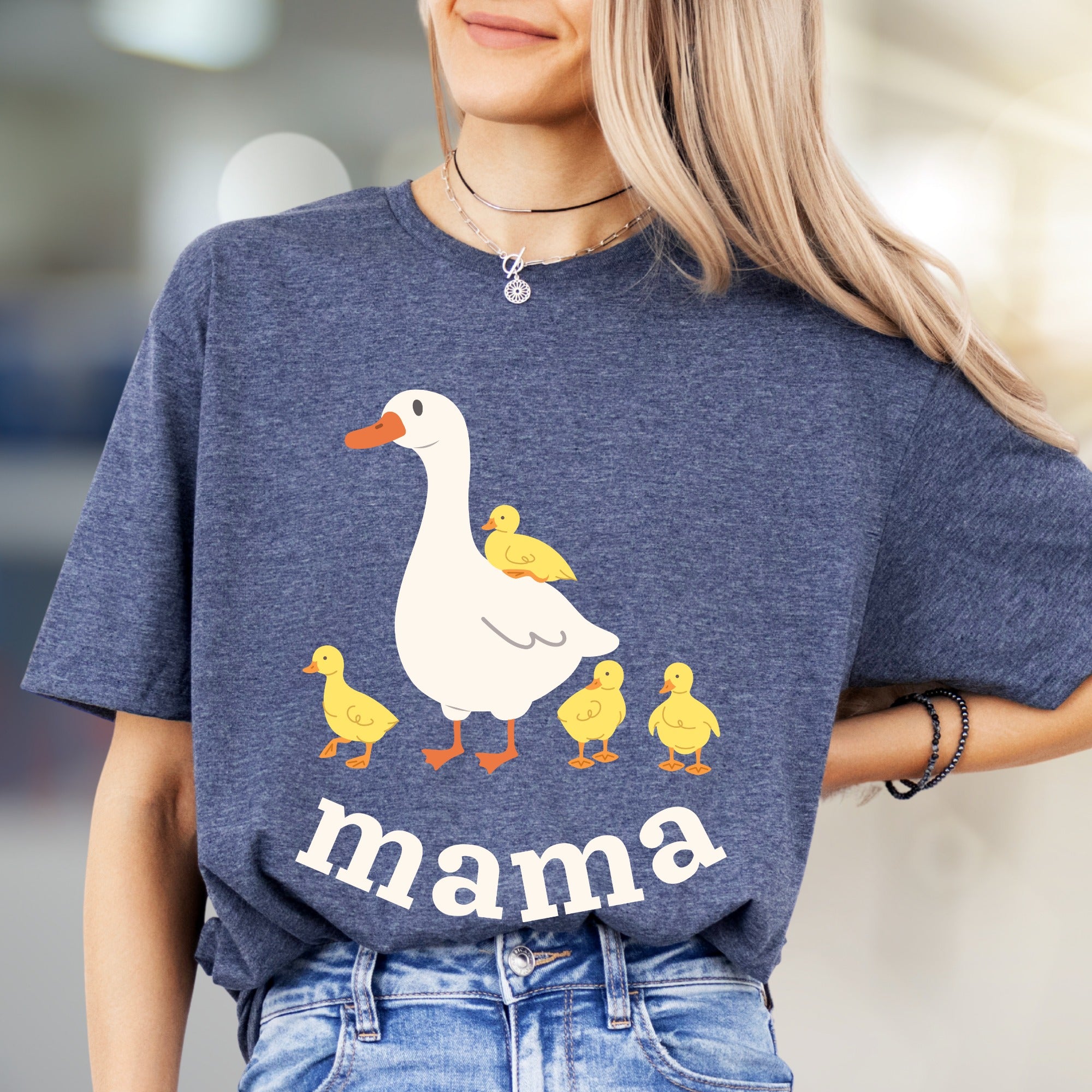 "Mama" Duck Family Graphic Tee, a Heartwarming Pick for Moms & Duck Lovers
