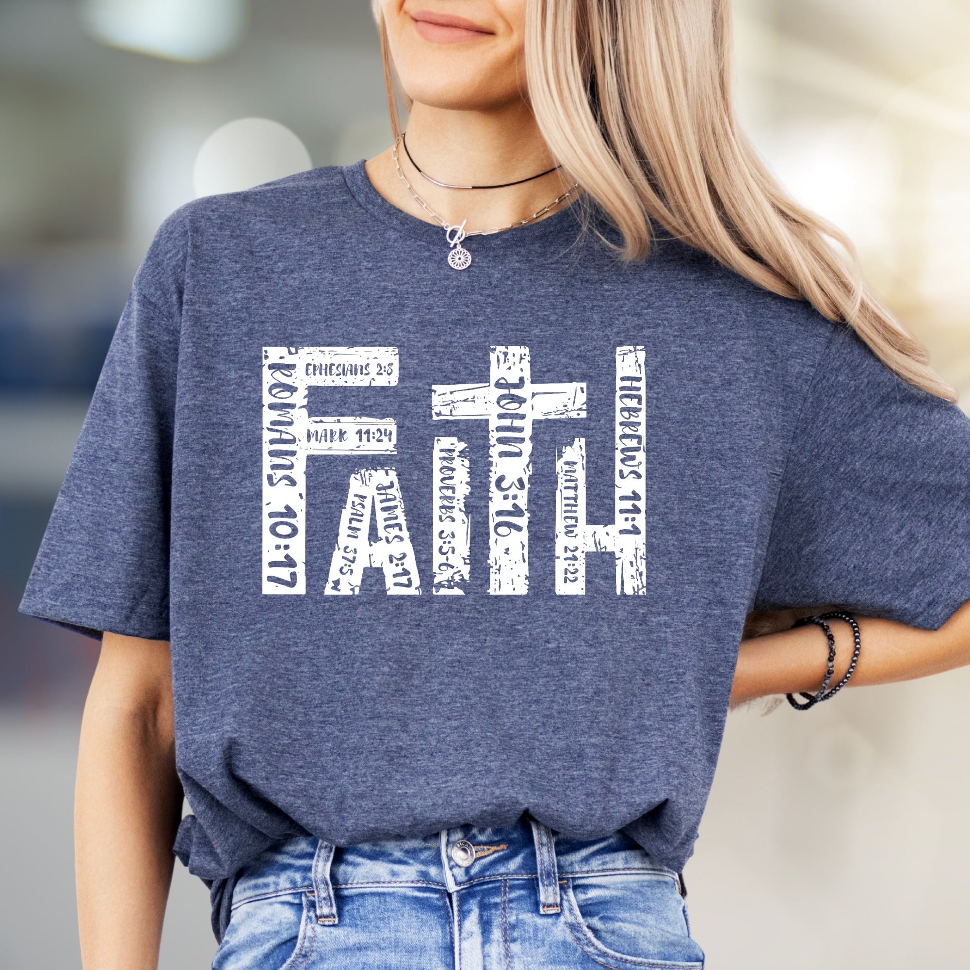 "FAITH" Scripture Verses Graphic Tee, a Christian Inspired Pick for Believers