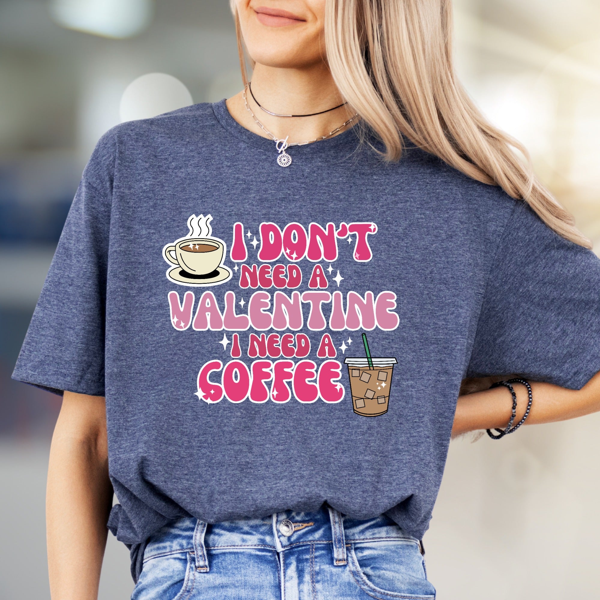 "I Don't Need A Valentine I Need A Coffee" Retro Graphic Tee, a Coffee Lover's Statement