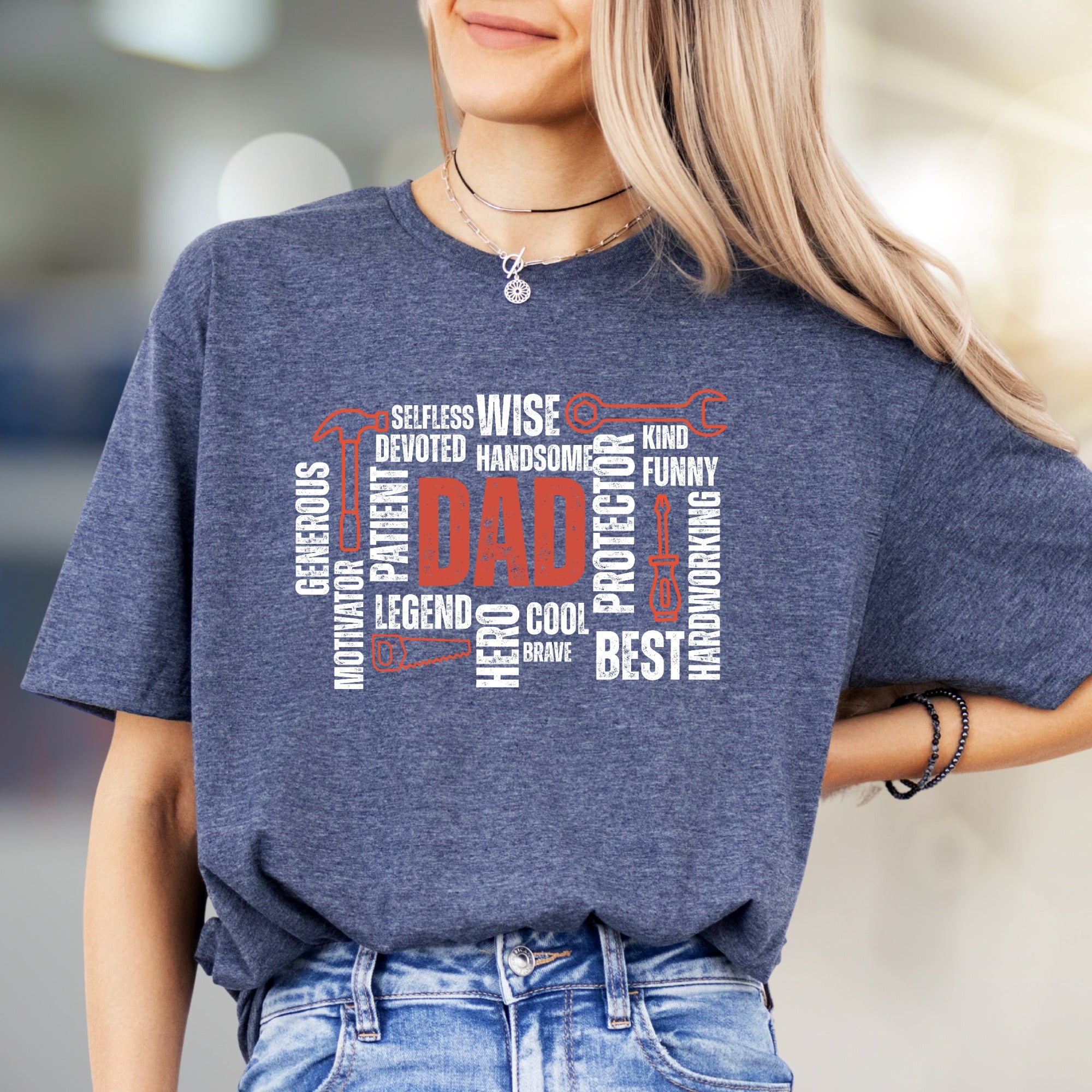 "DAD" Word Cloud Graphic Tee, a Father's Day Perfect Pick for Loved Ones