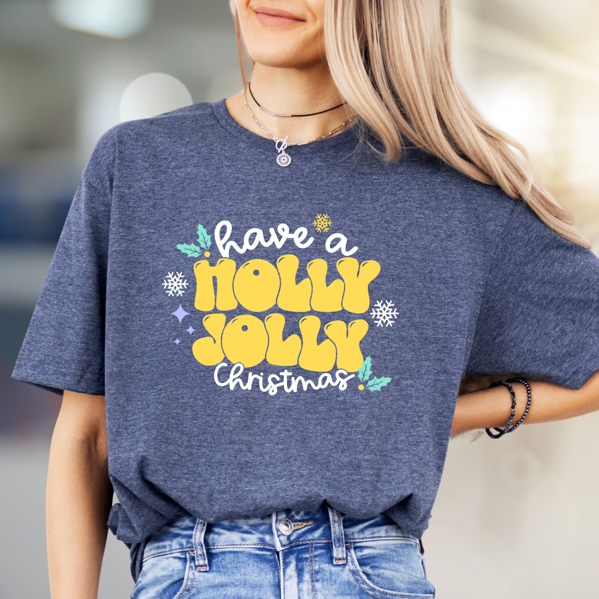 "Have a Holly Jolly Christmas" Retro Holiday Graphic Tee, a Festive Pick for Celebrate