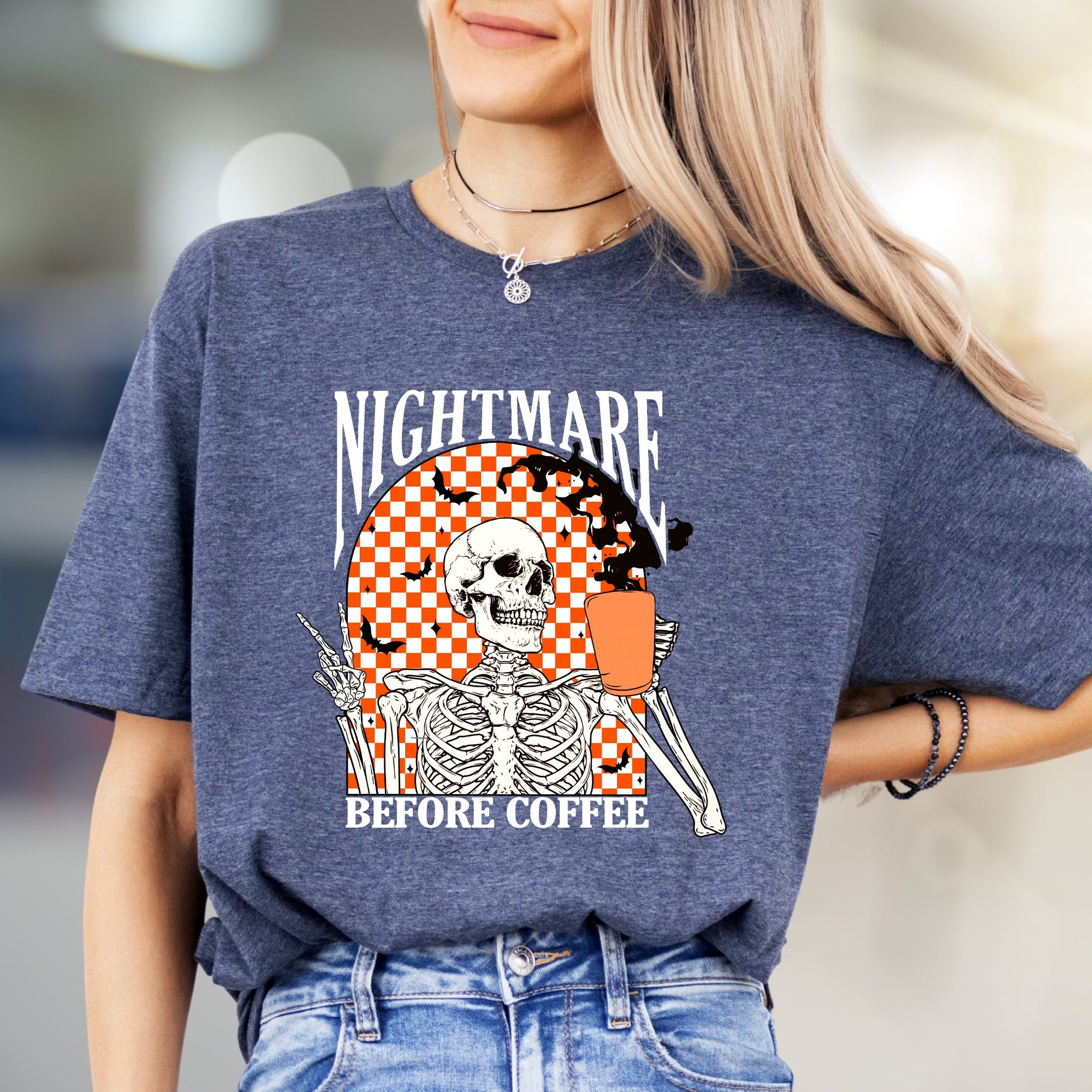 Nightmare Before Coffee Skeleton Graphic Tee, A Spooky Coffee Lover's Pick
