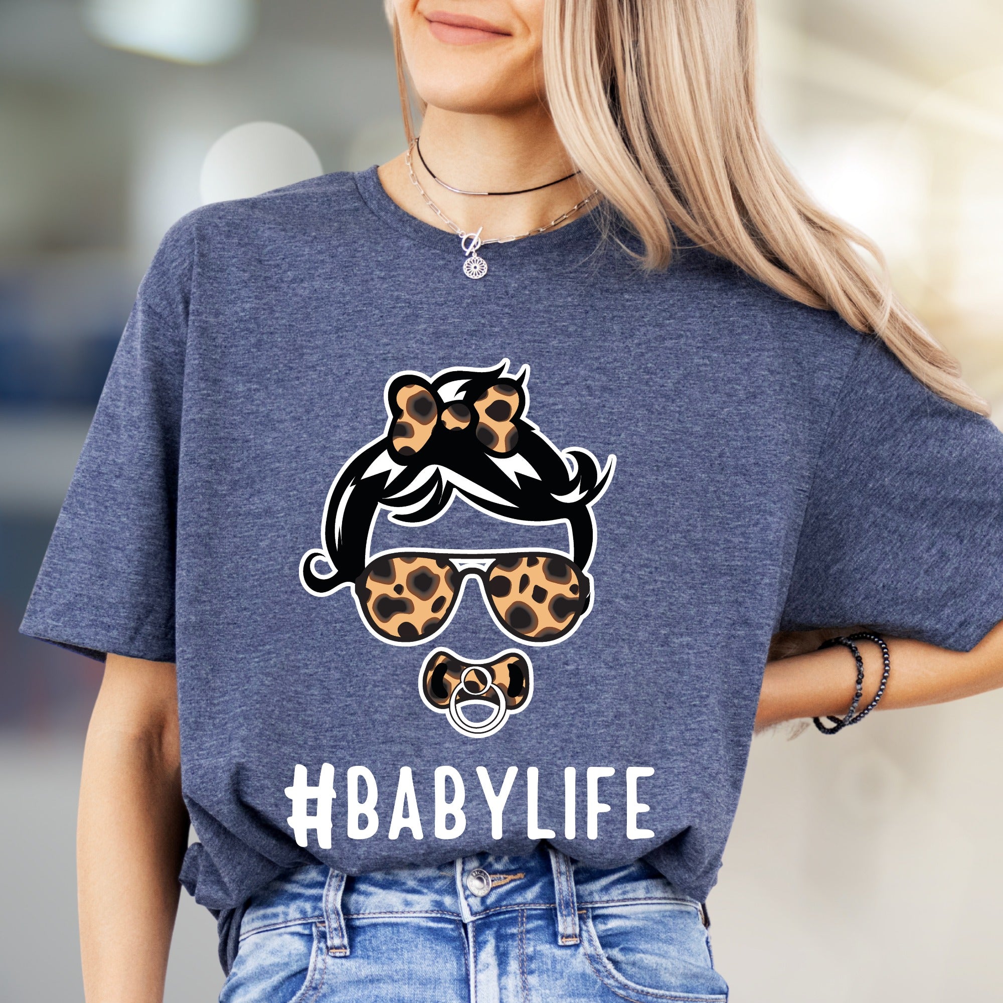 #BABYLIFE Leopard Mama Graphic Tee, a Trendy Mom Life Pick for New Parents