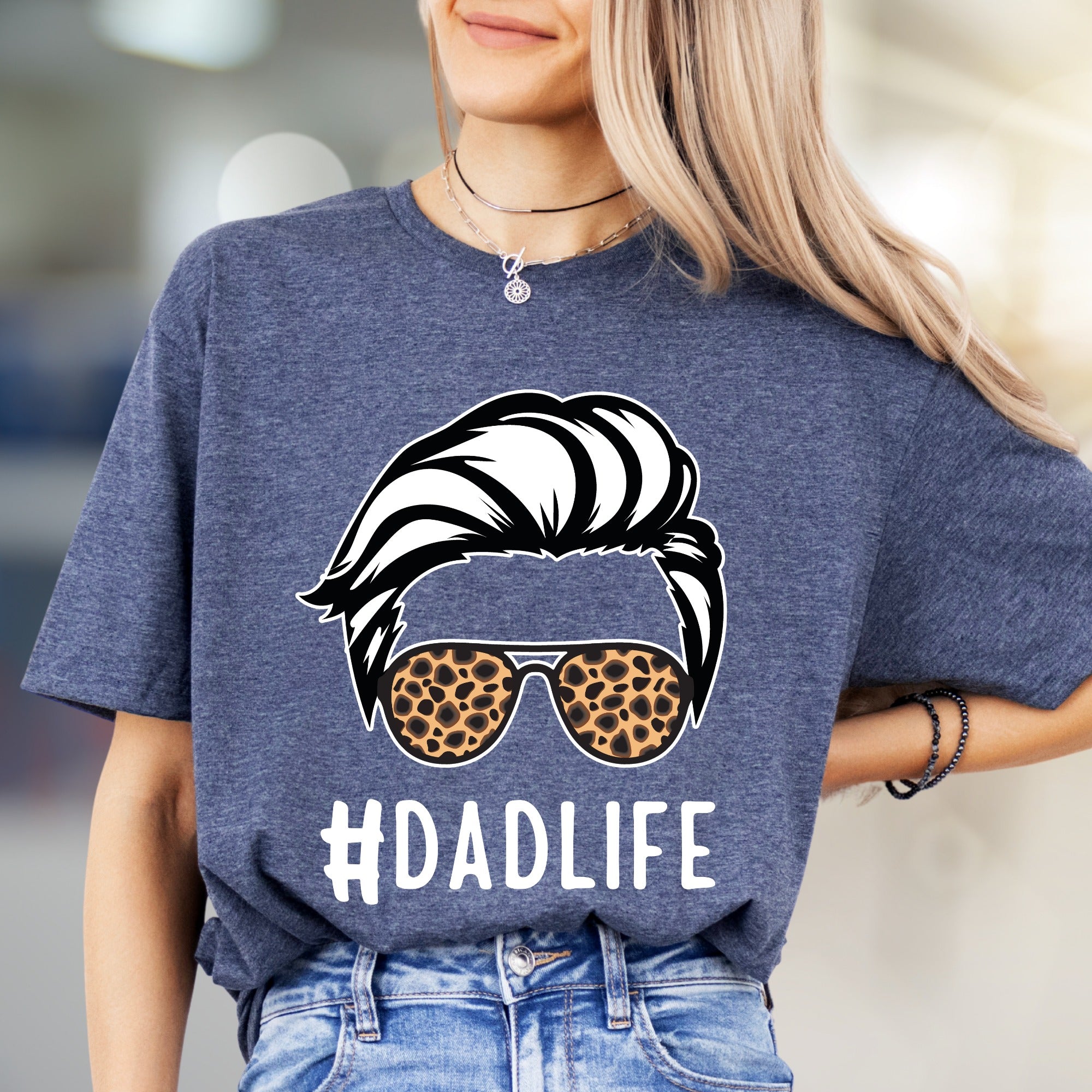#DADLIFE Leopard Print Sunglasses Graphic Tee, a Father's Day Pick for Cool Dads