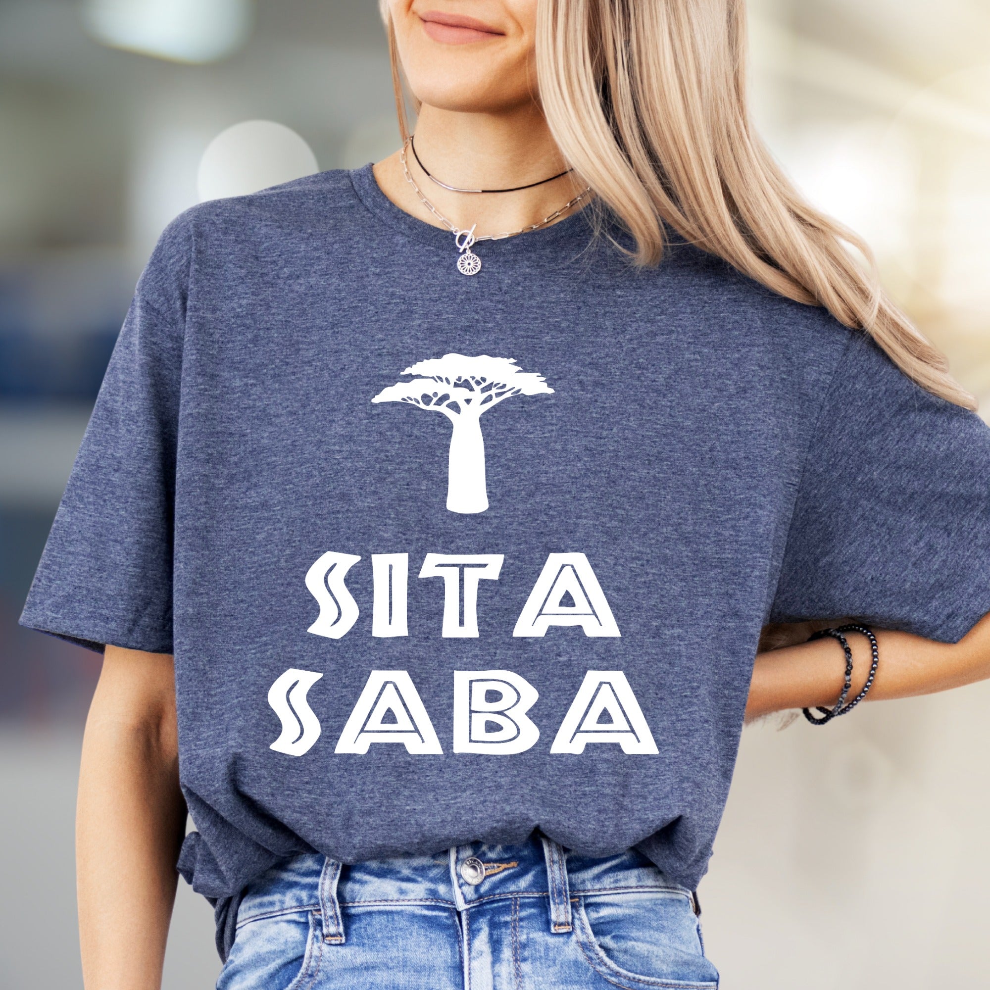"SITA SABA" Baobab Tree Graphic Tee, a Zen Nature Pick for Global Adventurers