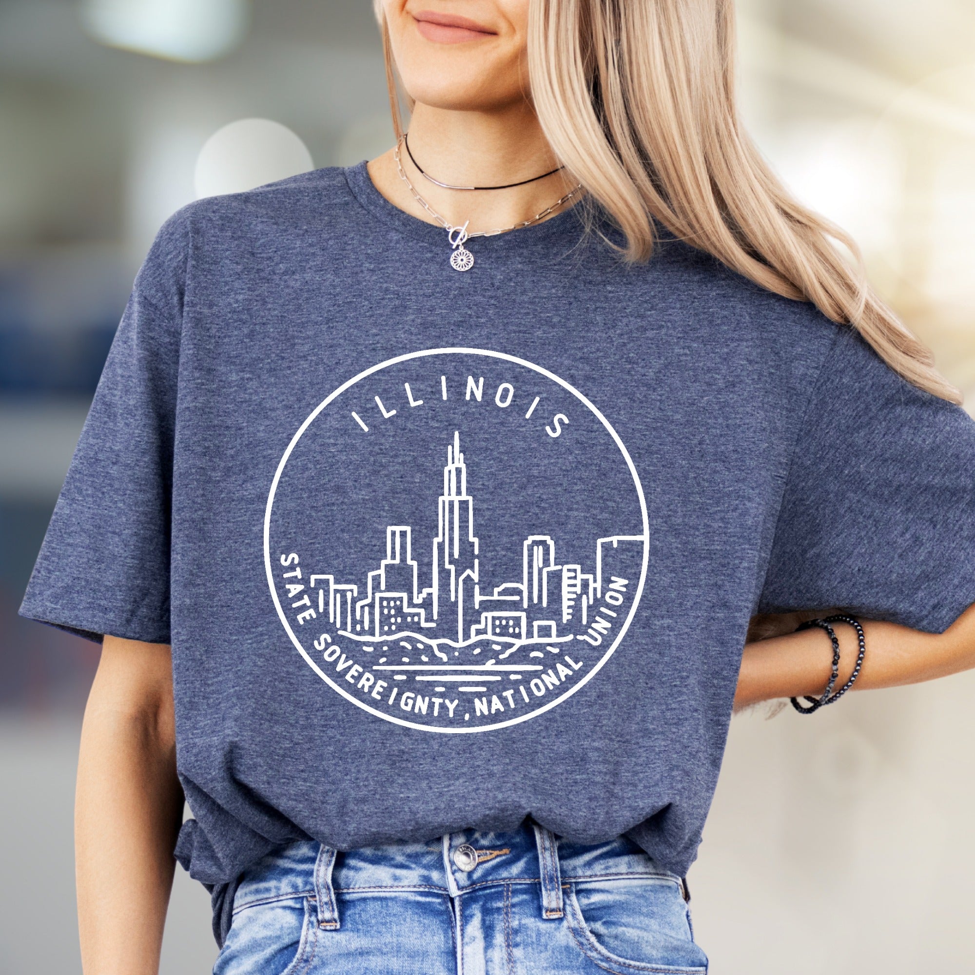 "ILLINOIS STATE SOVEREIGNTY, NATIONAL UNION" Skyline Graphic Tee, a Heritage Pick