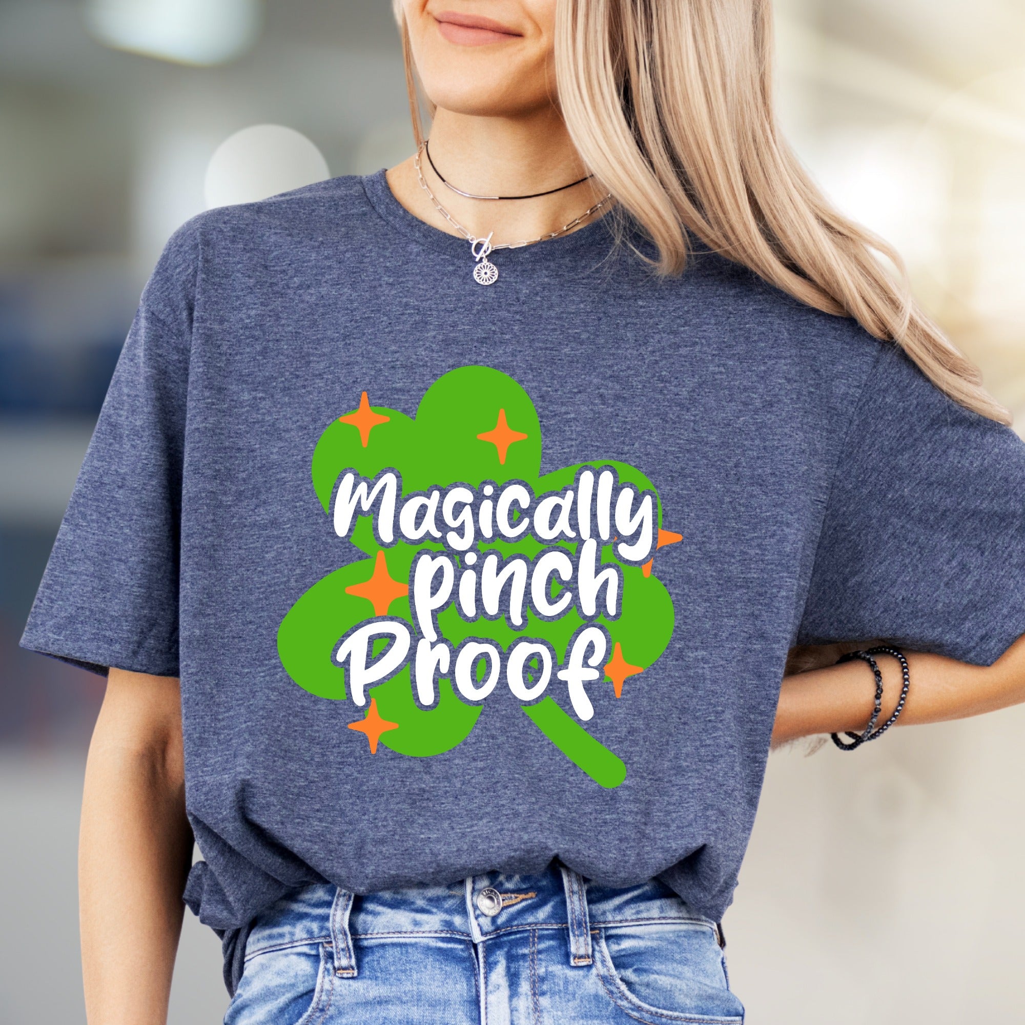 "Magically Pinch Proof" Shamrock Graphic Tee, a St. Paddy's Celebration Pick for Anyone