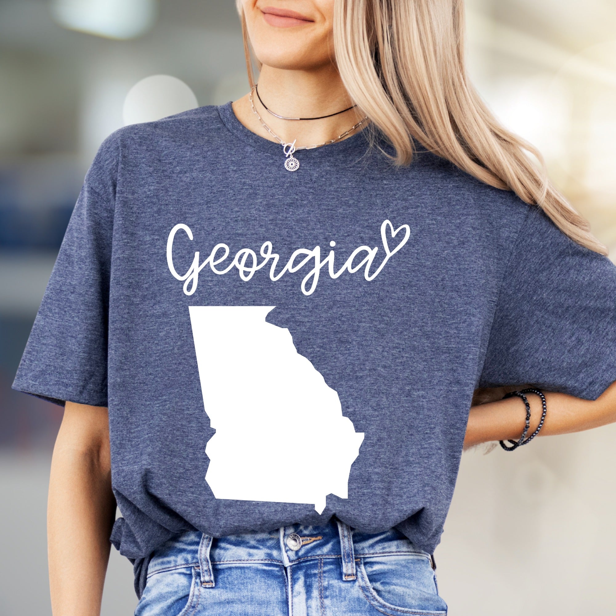 "Georgia" State Outline Graphic Tee, a Southern Pride Pick for Travelers