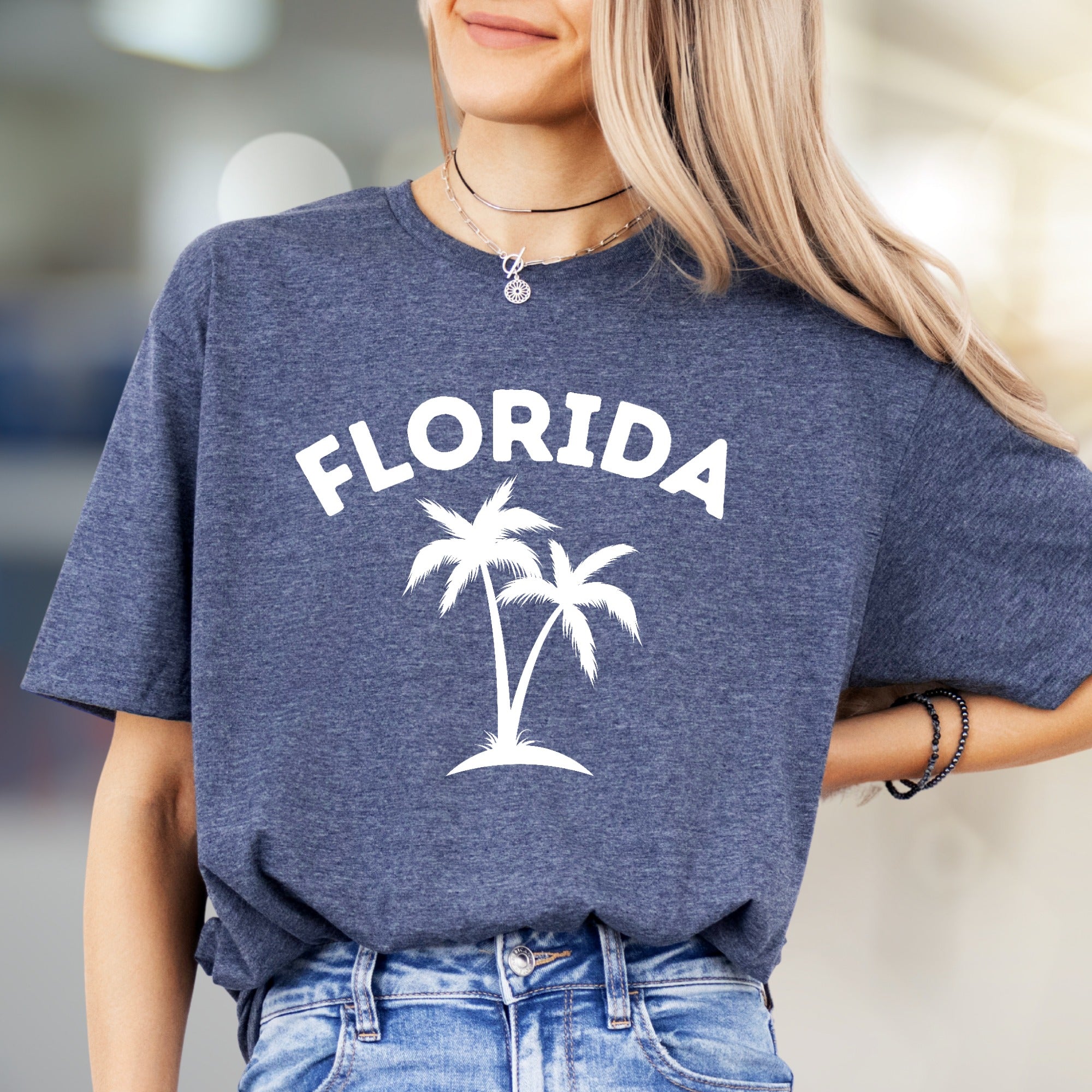 "FLORIDA" Palm Tree Graphic Tee, a Sunshine State Pick for Travelers & Locals