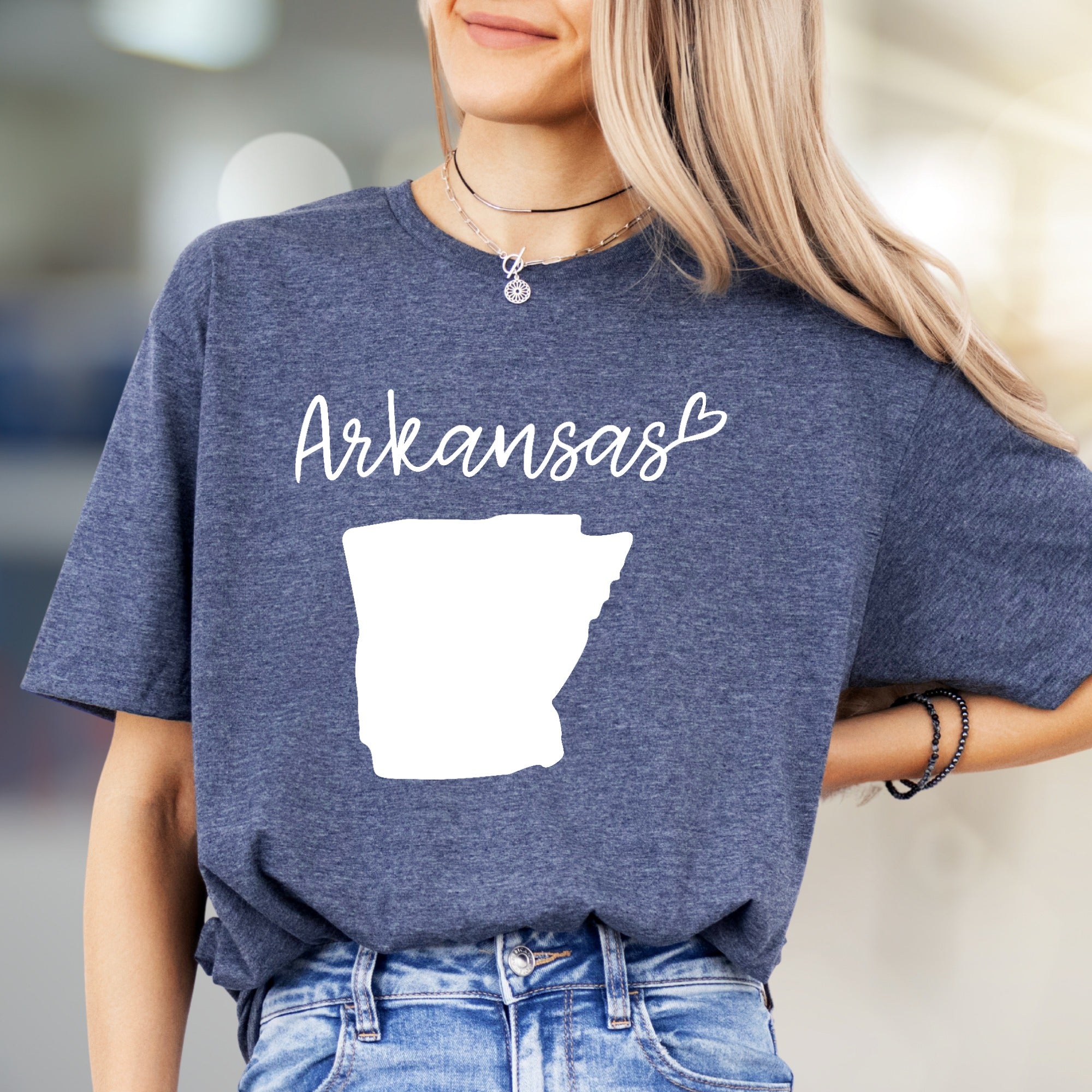 Arkansas with Heart State Map Graphic Tee, a Hometown Pride Pick for Travelers