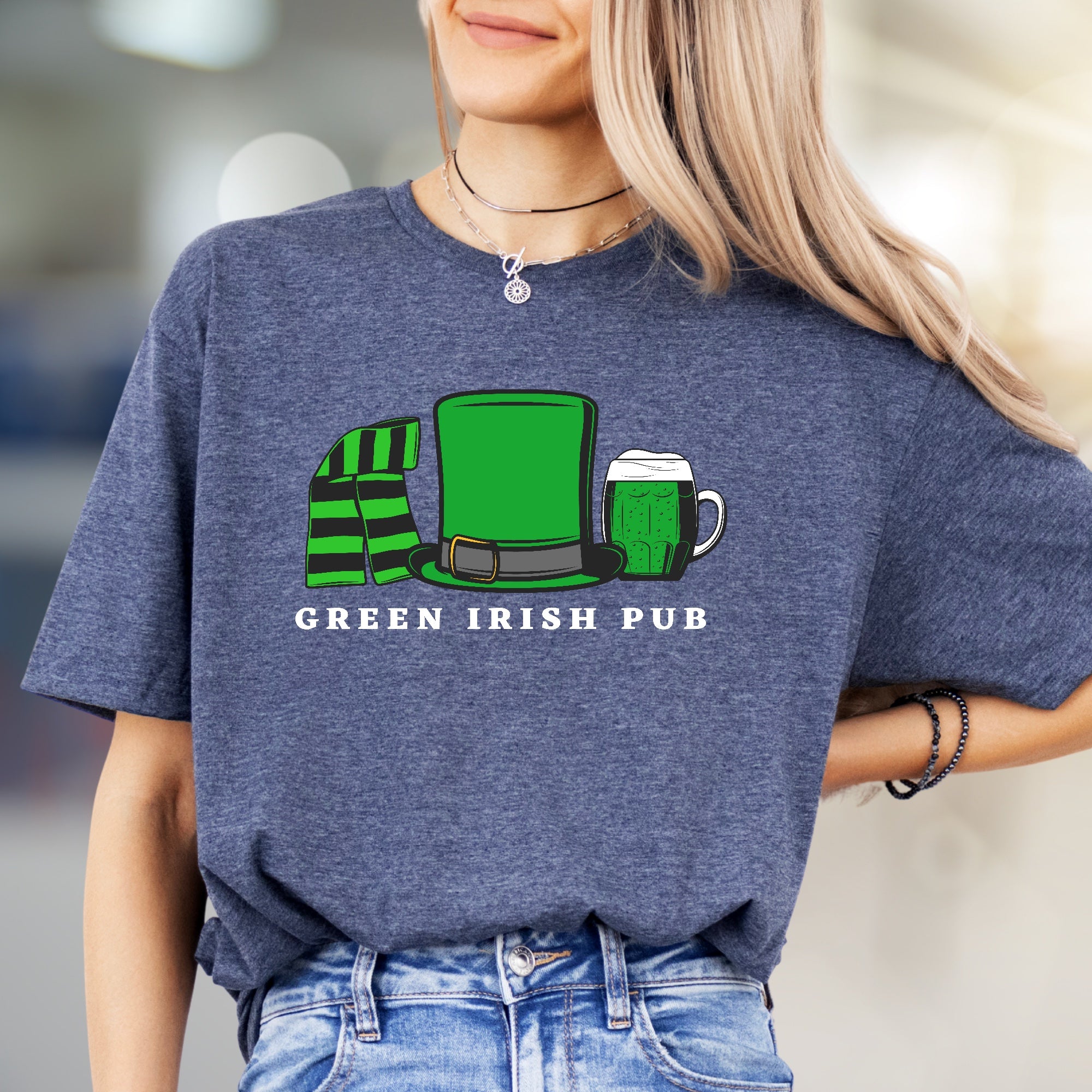 "GREEN IRISH PUB" Irish Celebration Graphic Tee, a St. Paddy's Day Pick for Enthusiasts