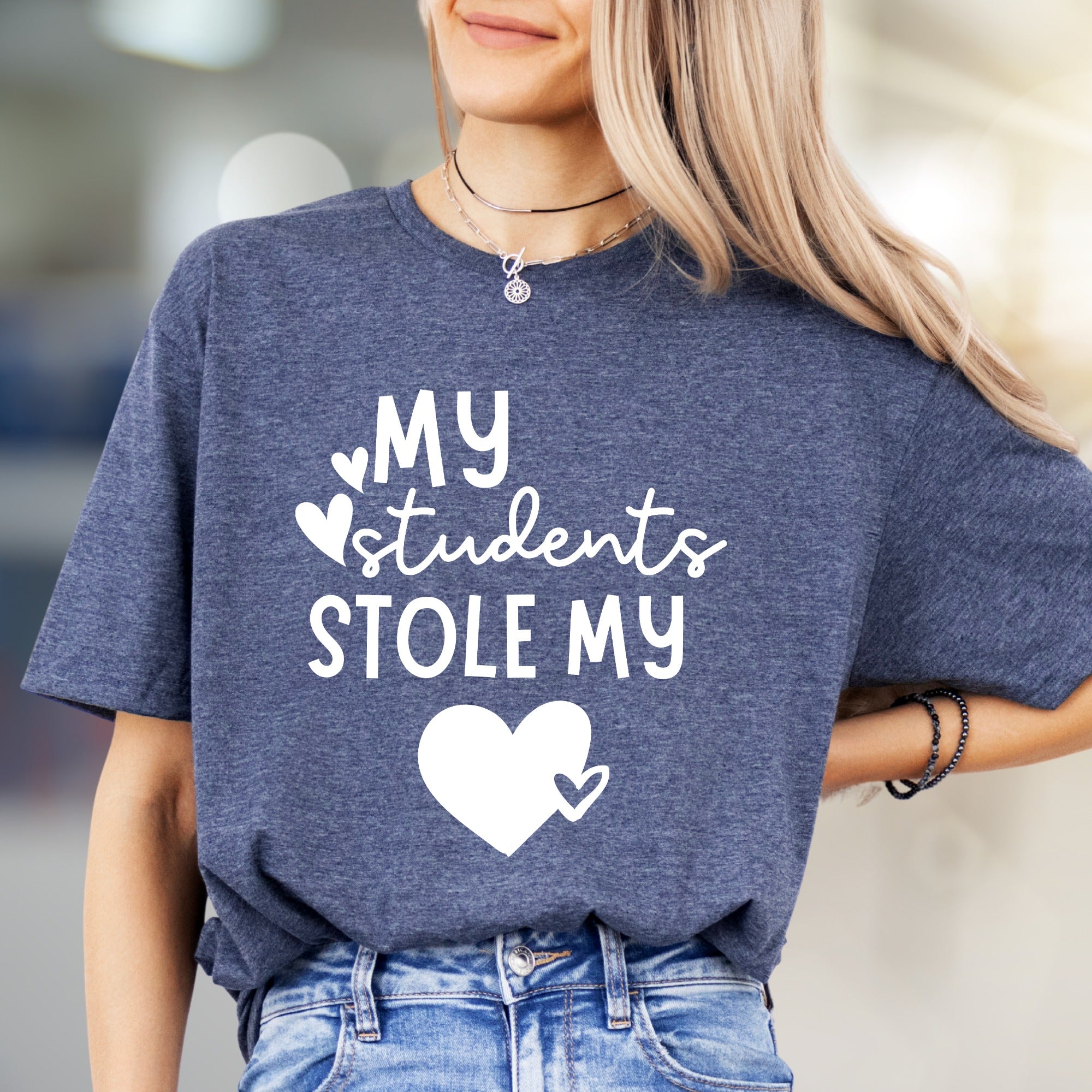 "MY Students Stole My Heart" Teacher Appreciation Graphic Tee, a Delightful School Day Pick for Educators