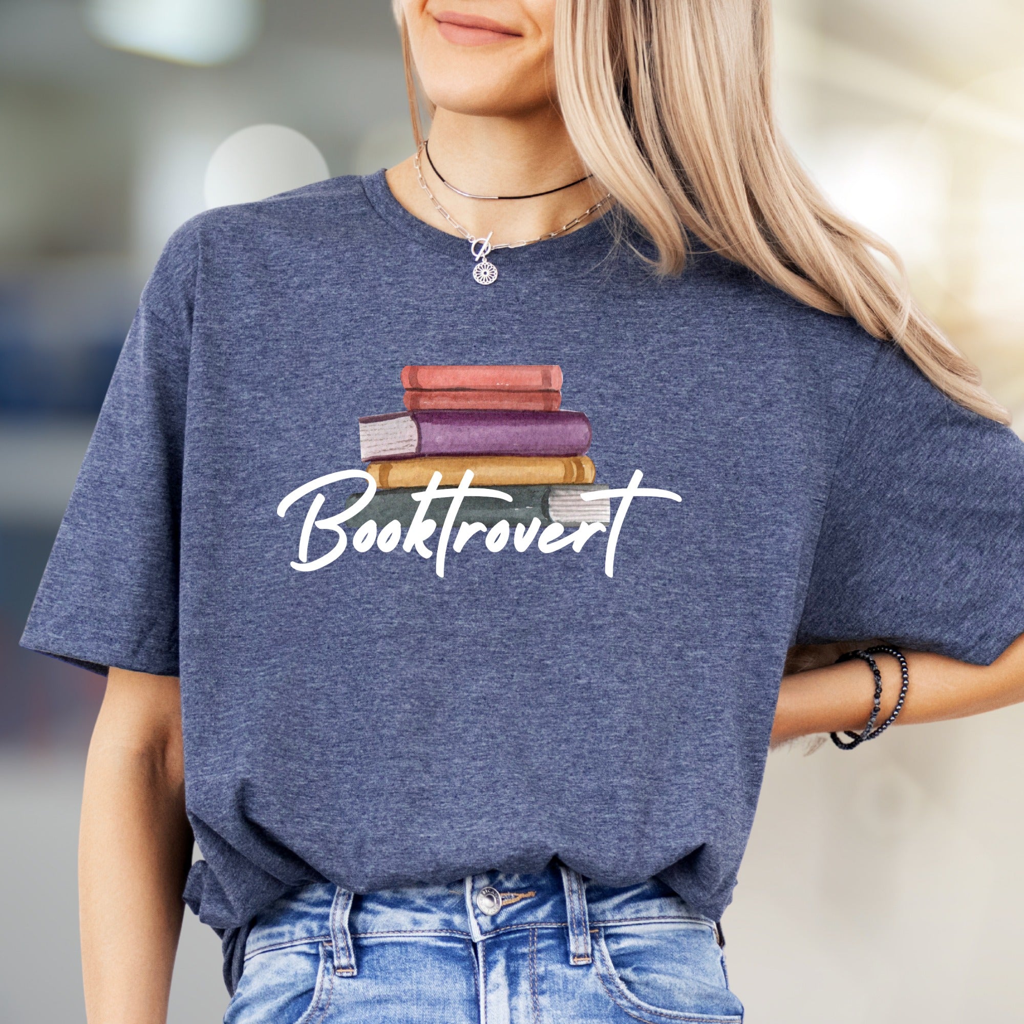"Booktrovert" Book Lover Graphic Tee, a Cozy Niche Pick for Readers