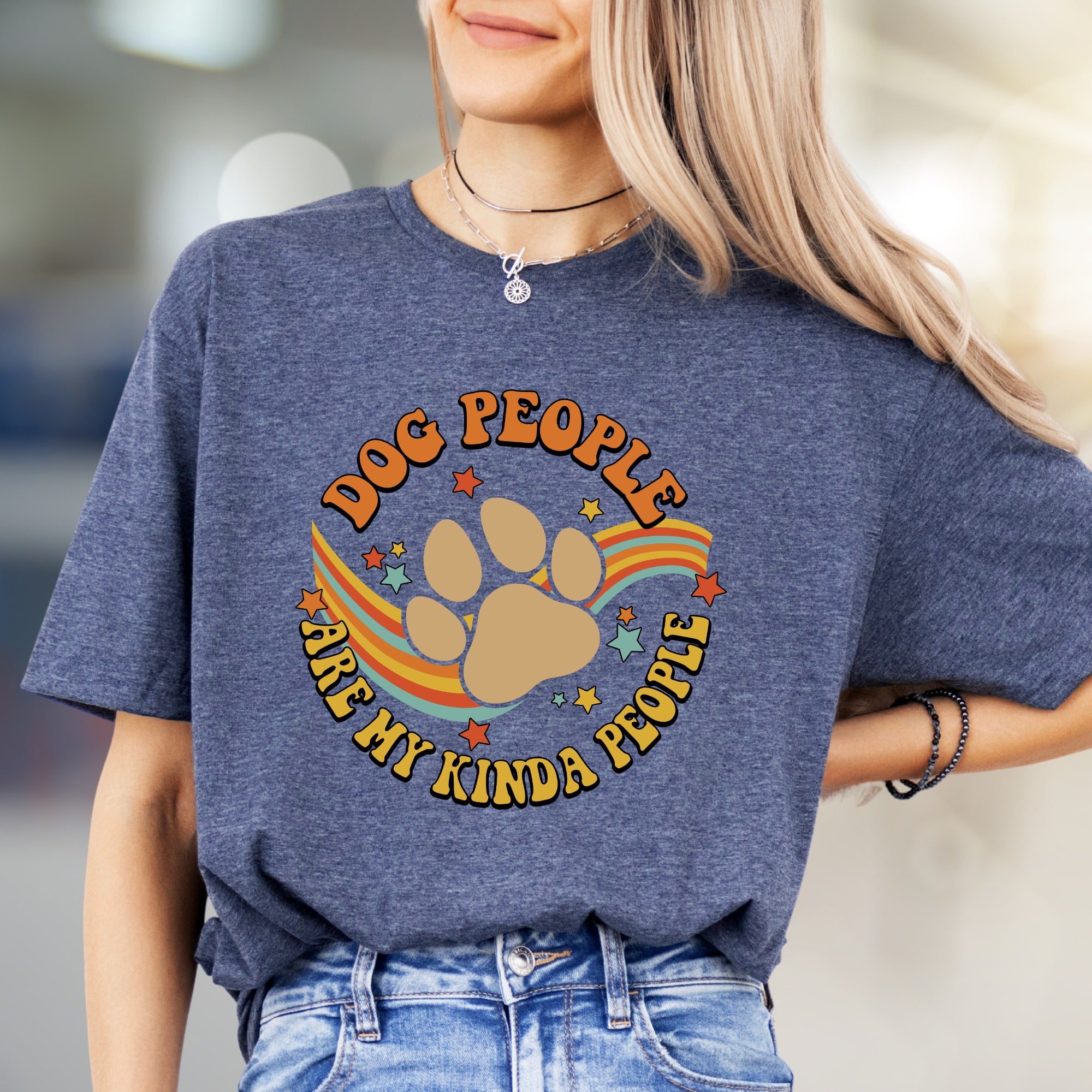 "Dog People Are My Kinda People" Retro Graphic Tee, a Pet Lover's Pick for Everyday Style
