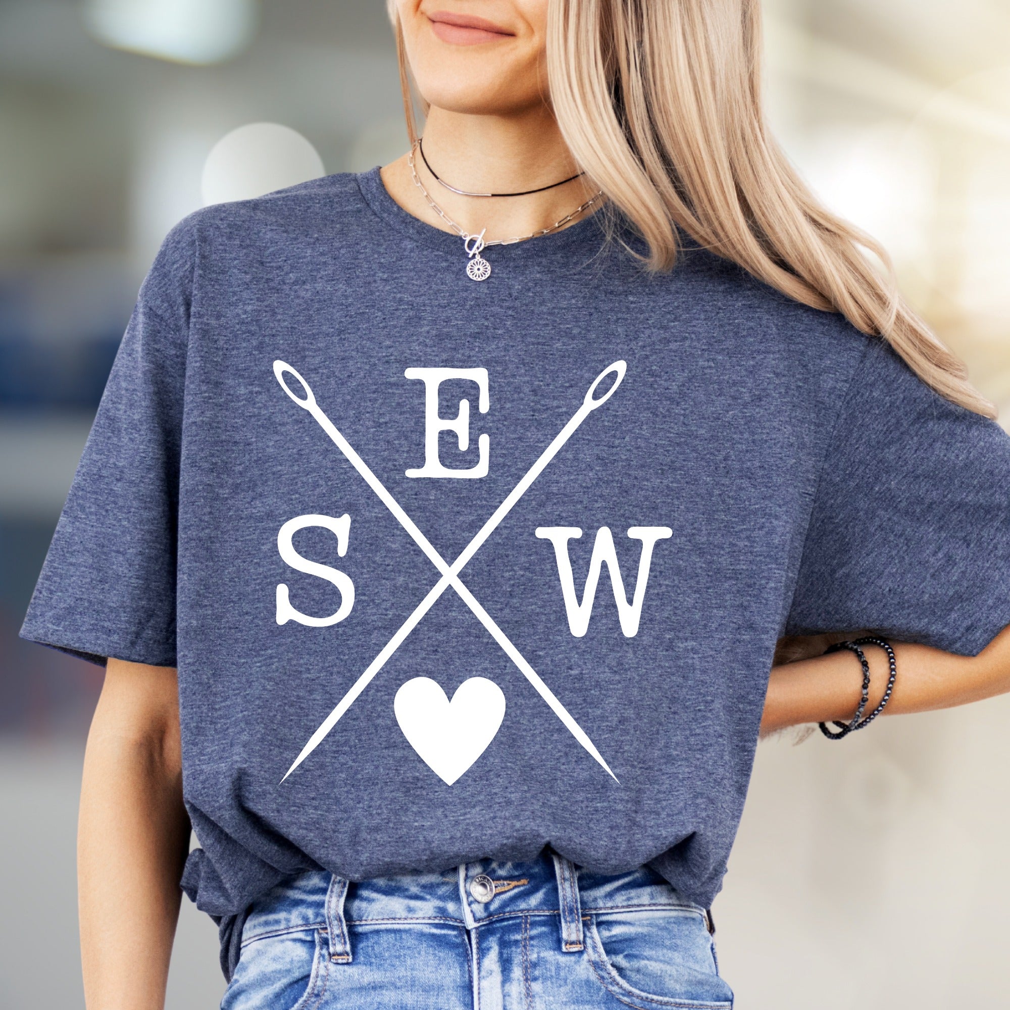 "SEW" Crafting Enthusiast Graphic Tee, A Creative Pick for Artisans