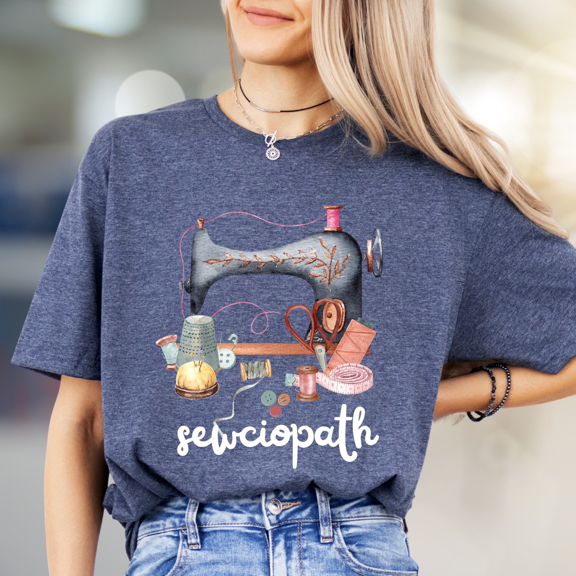 "Sewciopath" Craft Core Graphic Tee, a Quirky Pick for Sewing Enthusiasts