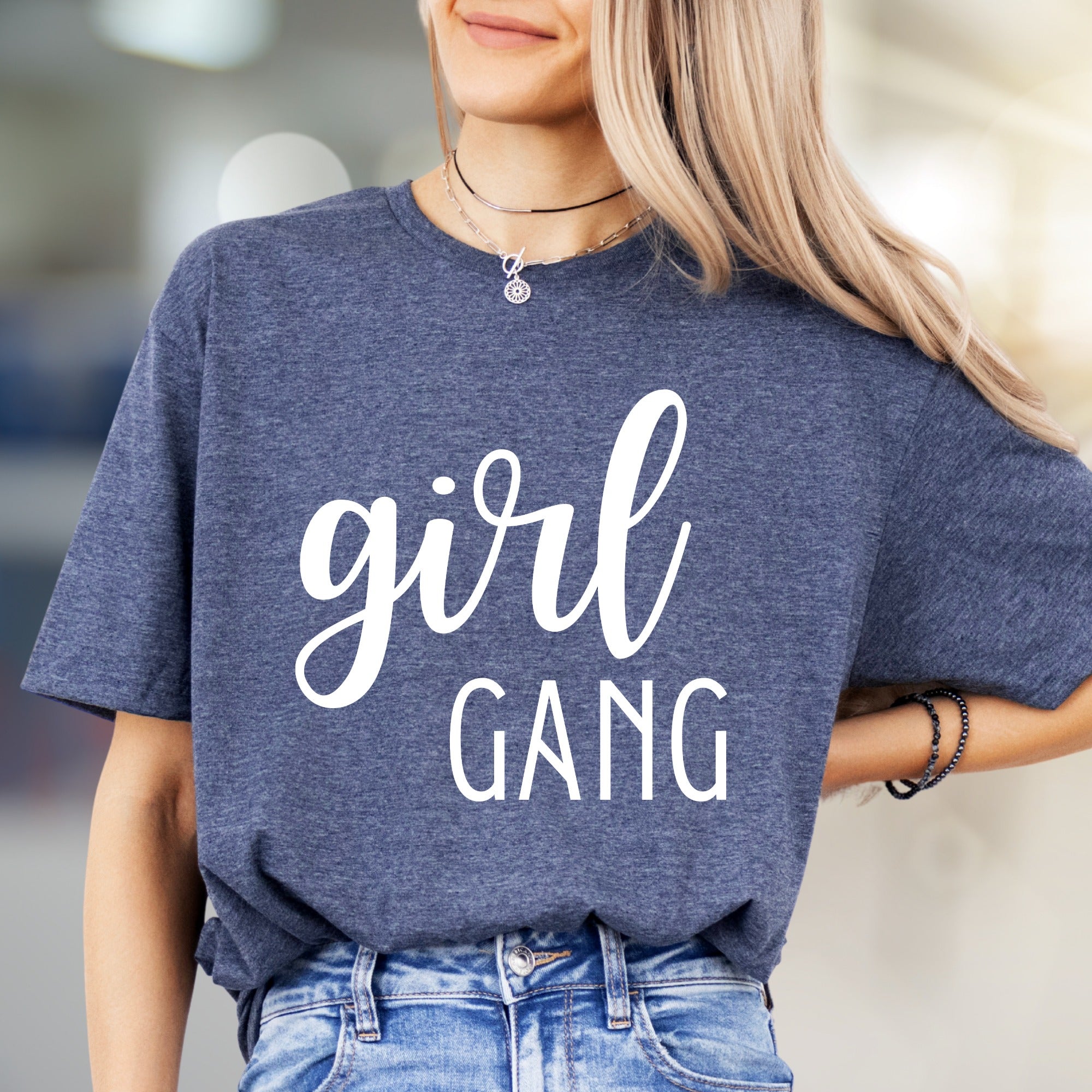 "Girl GANG" Bold Script Graphic Tee, a Friendship Style Pick for Your Crew