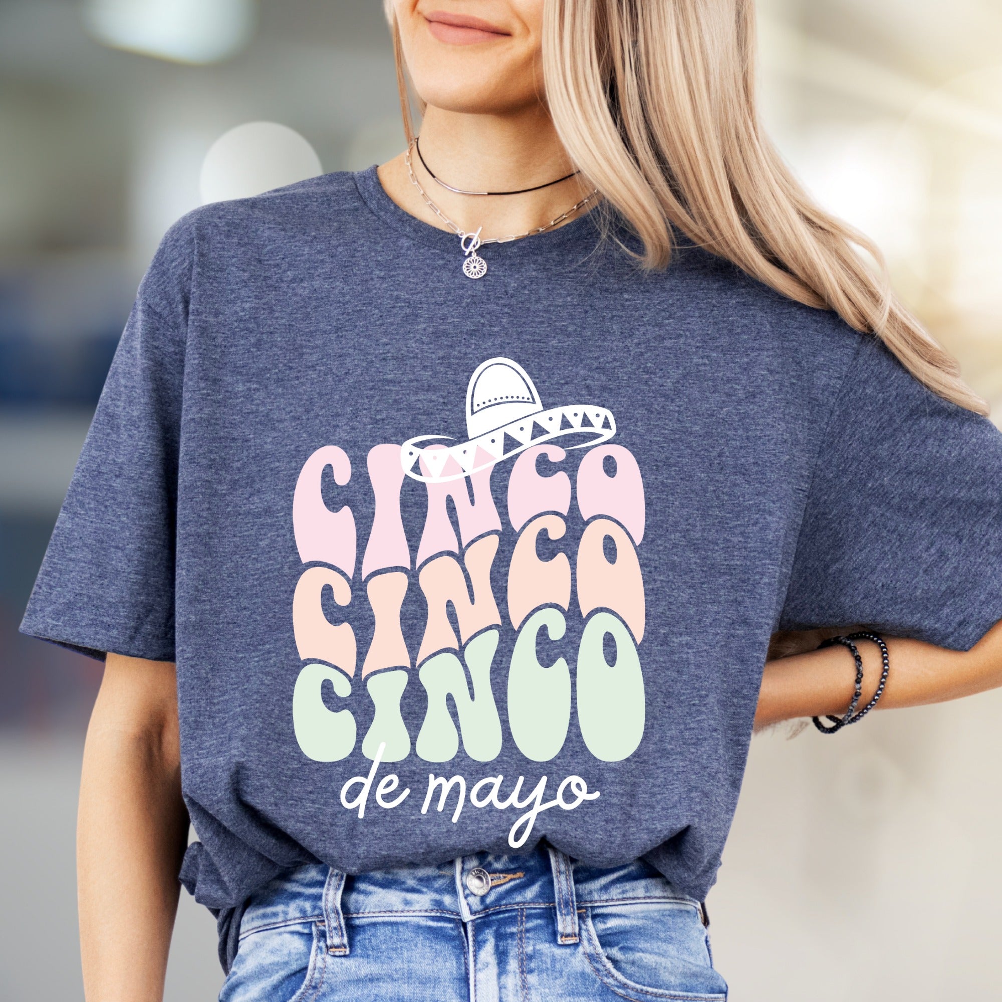 "CINCO CINCO CINCO de mayo" Sombrero Graphic Tee, a Festive Celebration Pick for Enthusiasts