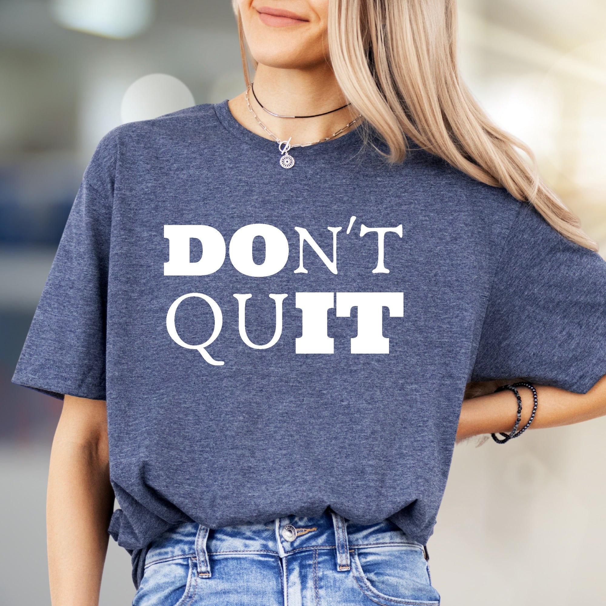 "DON'T QUIT" Motivational Graphic Tee, an Empowering Pick for Achievers