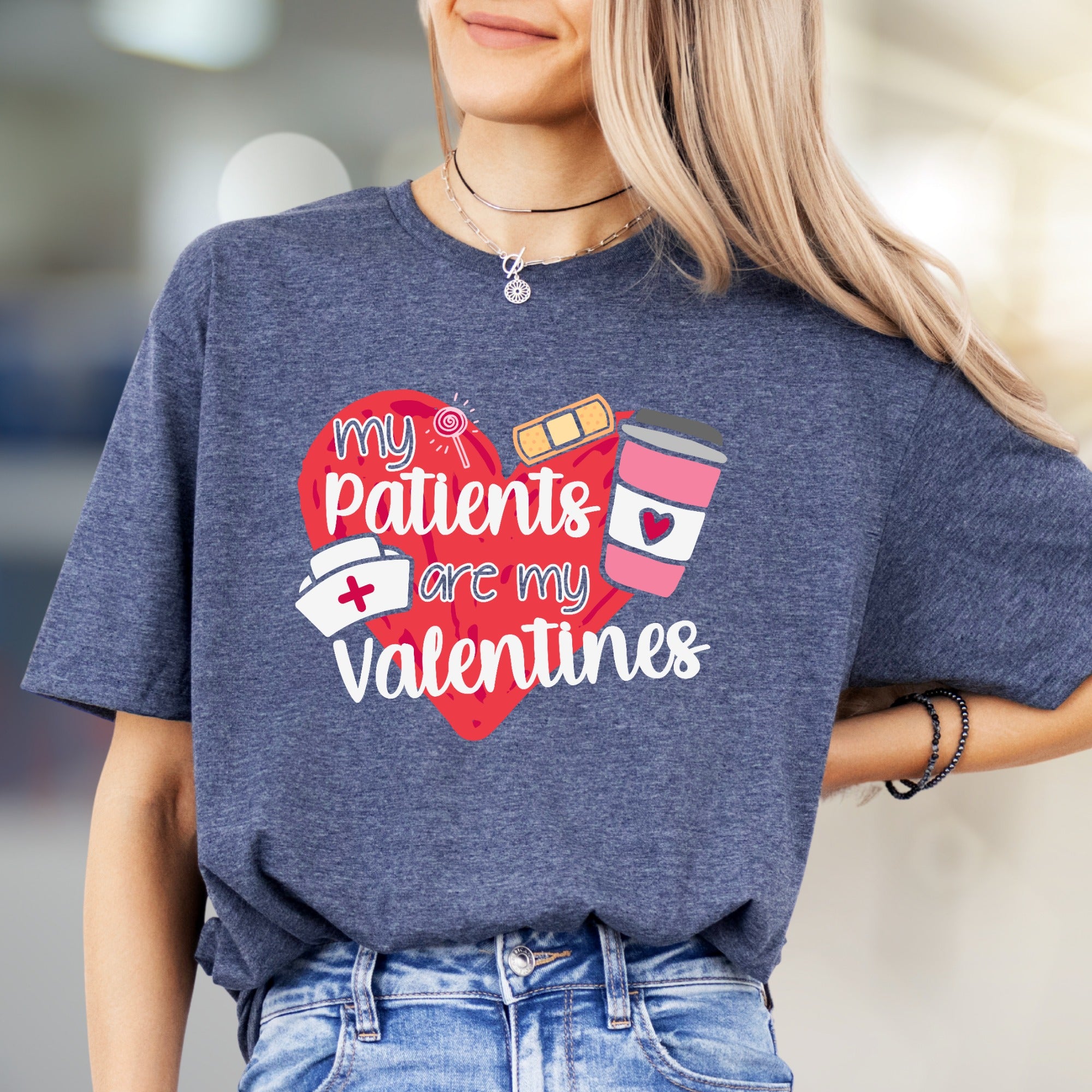 "My Patients Are My Valentines" Nurse Appreciation Graphic Tee, a Healthcare Hero Pick for Caregivers
