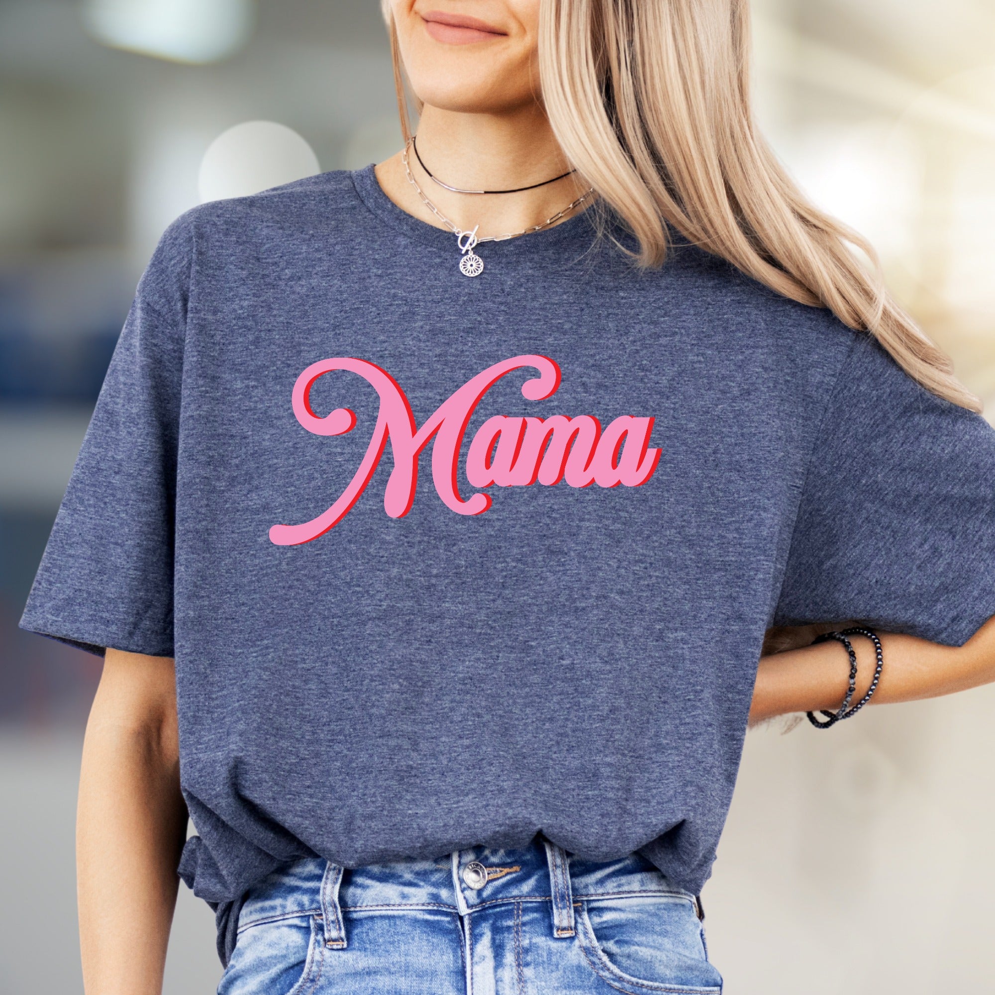 "Mama" Retro Graphic Tee, a Wavy Script Pick for Modern Moms