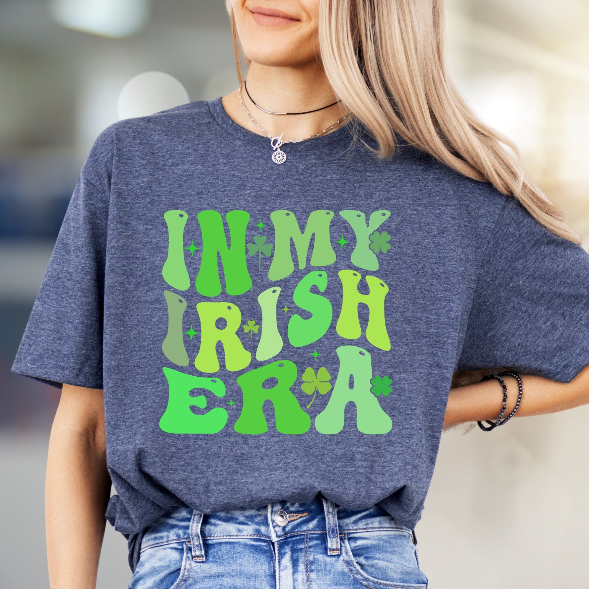 "IN MY IRISH ERA" Groovy St. Patrick's Day Graphic Tee, a Retro Vibe for Celebrators