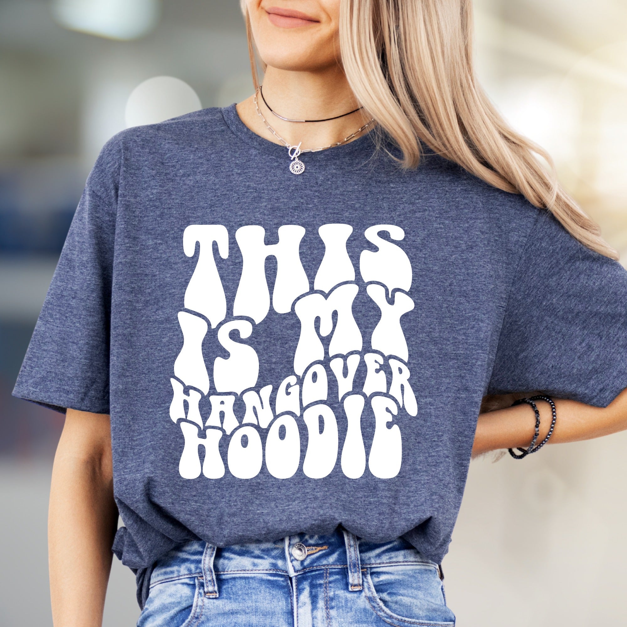 "THIS IS MY HANGOVER HOODIE" Retro Graphic Tee, a Wavy Vibe for Relaxed Souls