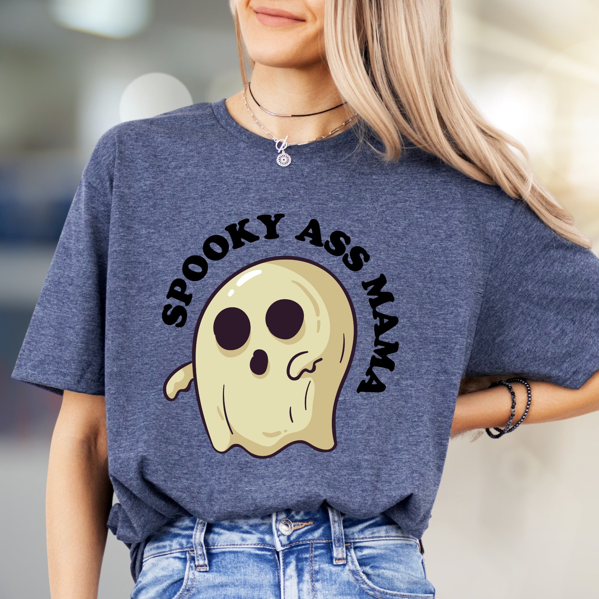 “SPOOKY ASS MAMA” Ghost Graphic Tee, a Halloween Vibe for Moms
