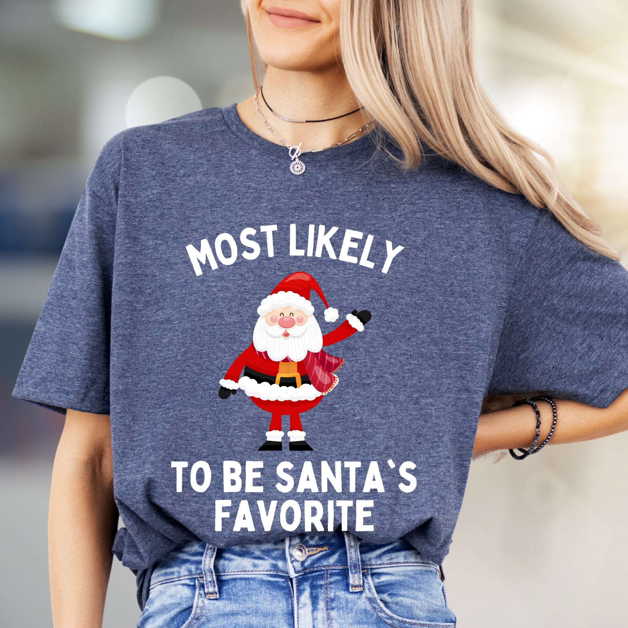 "Most Likely to Be Santa's Favorite" Christmas Graphic Tee, a Jolly Holiday Pick for Everyone