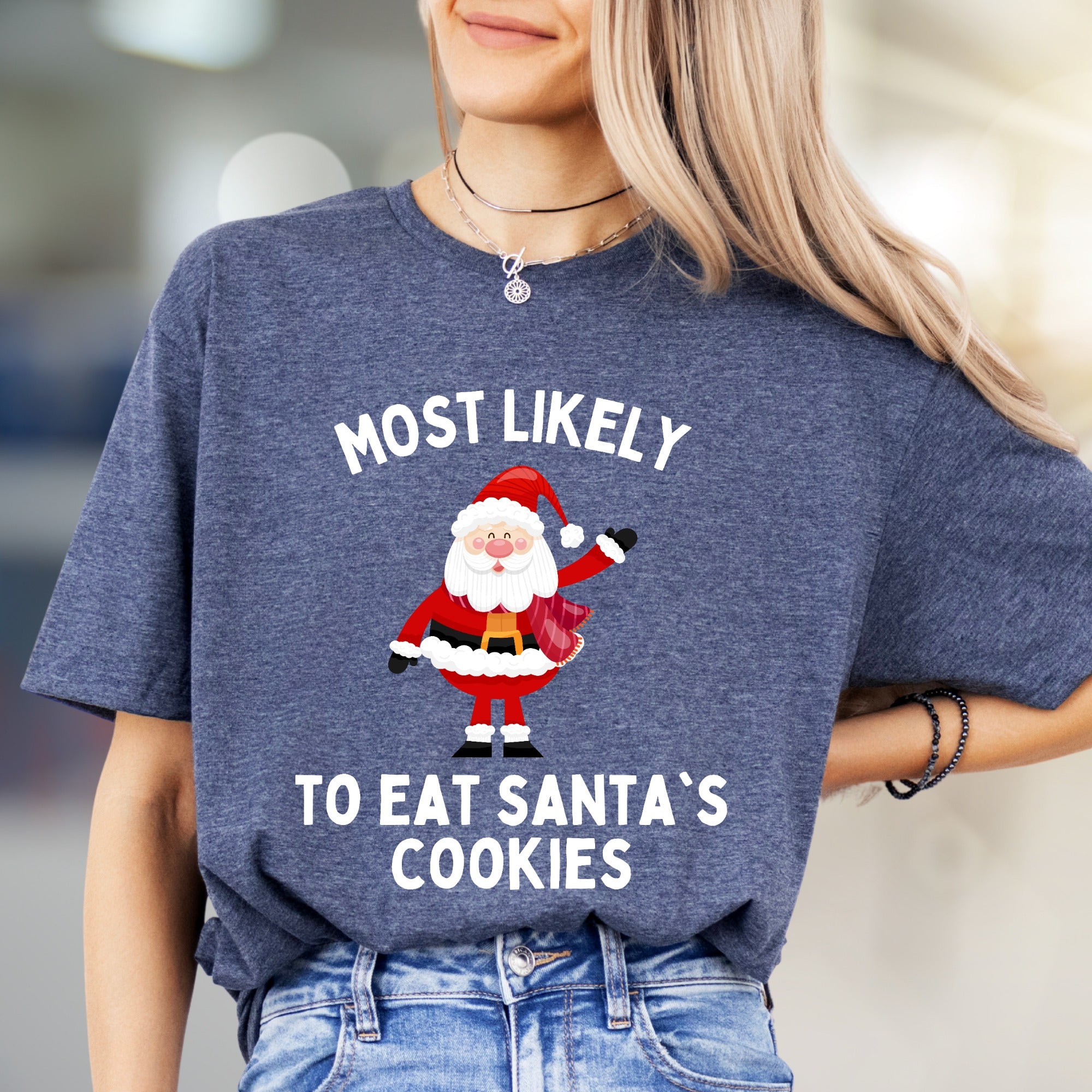 "Most Likely To Eat Santa's Cookies" Holiday Graphic Tee, A Festive Christmas Pick for Cookie Lovers