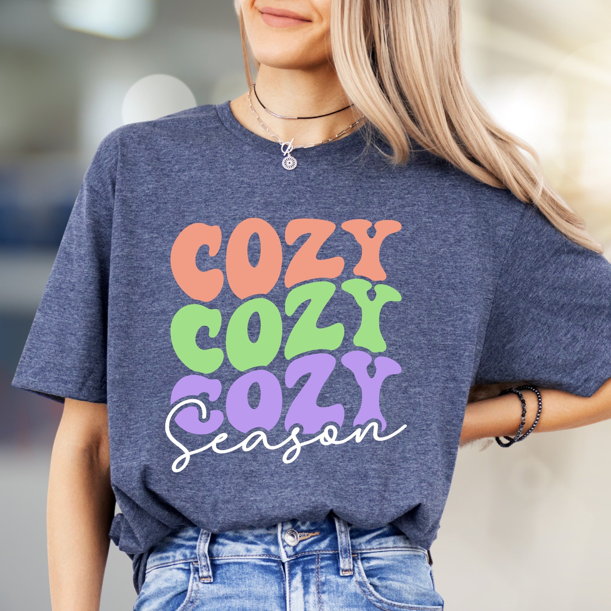 "Cozy Cozy Cozy Season" Retro Groovy Graphic Tee, a Comfort-First Unisex Pick
