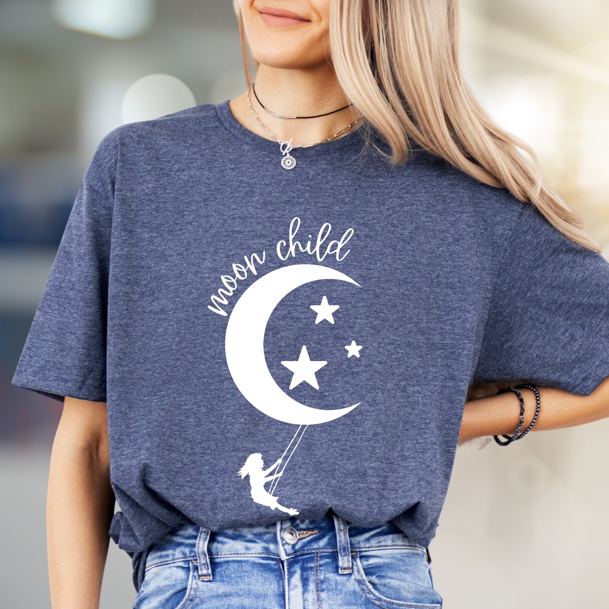"Moon Child" Celestial Graphic Tee, a Dreamy Pick for Stargazers
