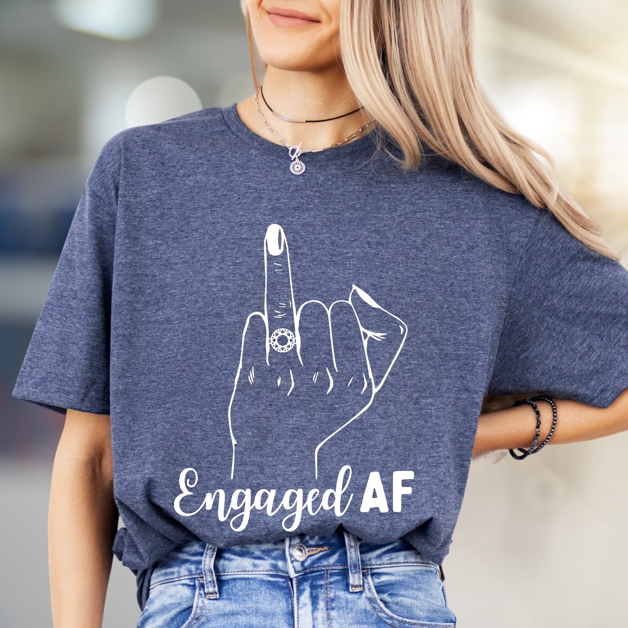 "Engaged AF" Funny Engagement Graphic Tee, a Celebration Pick for Brides-to-Be