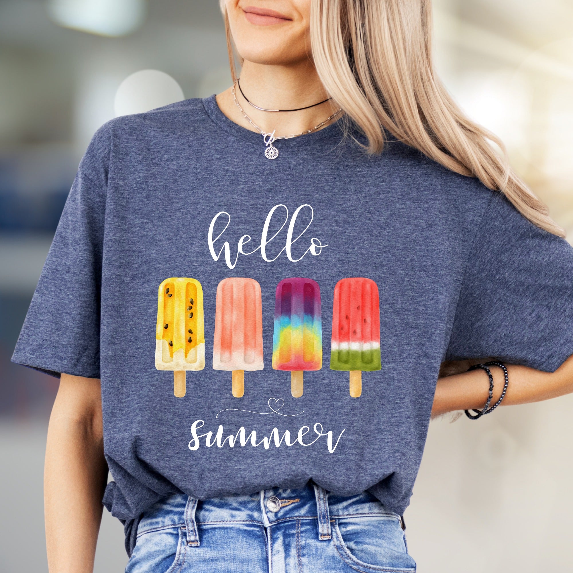 "hello summer" Popsicle Graphic Tee, a Summer Refreshment Pick for All