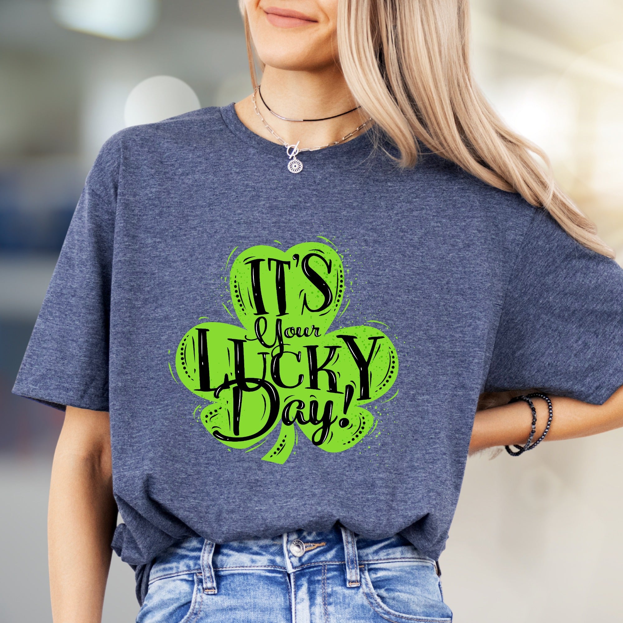 "IT'S Your LUCKY Day!" Shamrock Graphic Tee, a Festive St. Patrick's Pick for Everyone