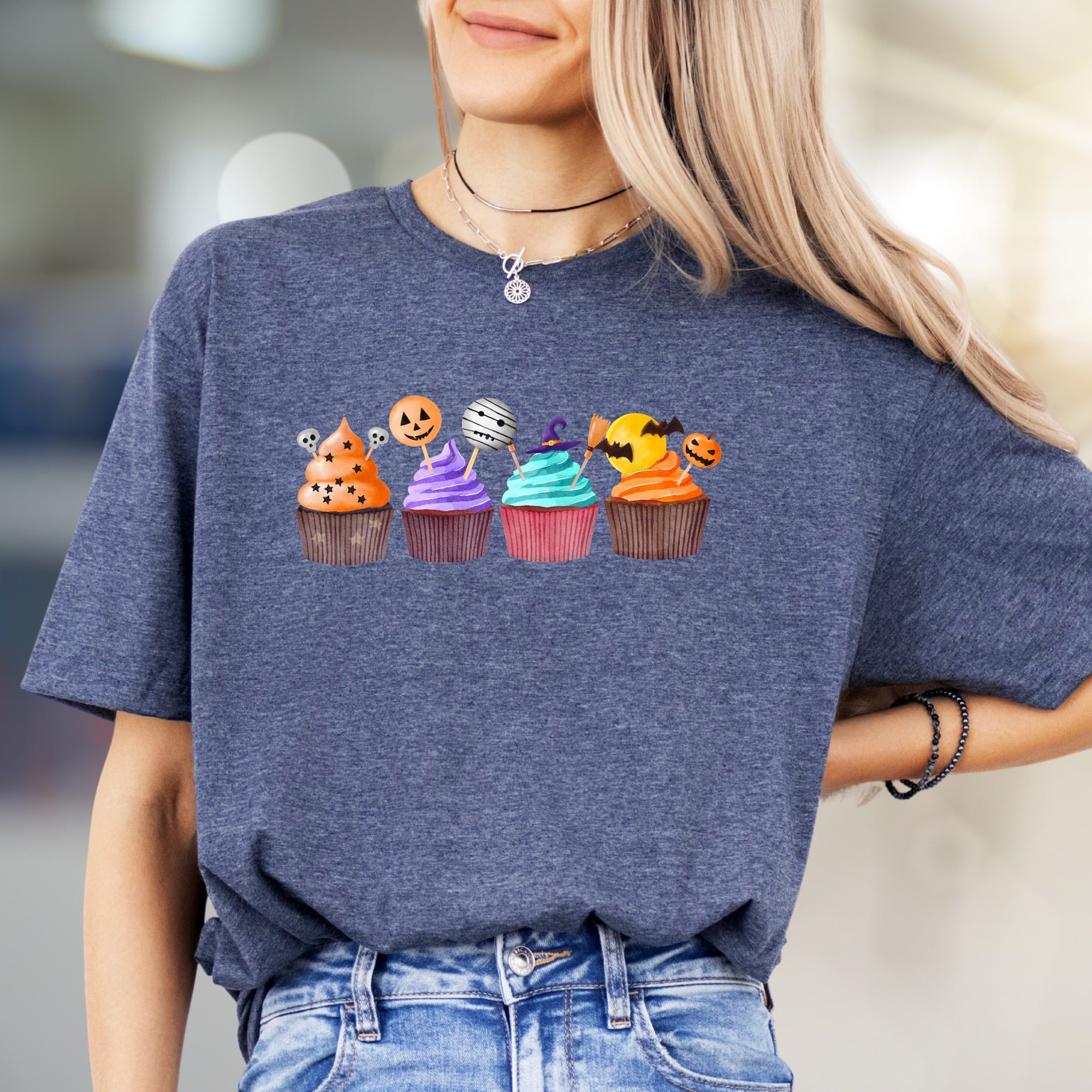 Spooky Cupcakes Graphic Tee, A Sweet Halloween Pick for Seasonal Fun Lovers