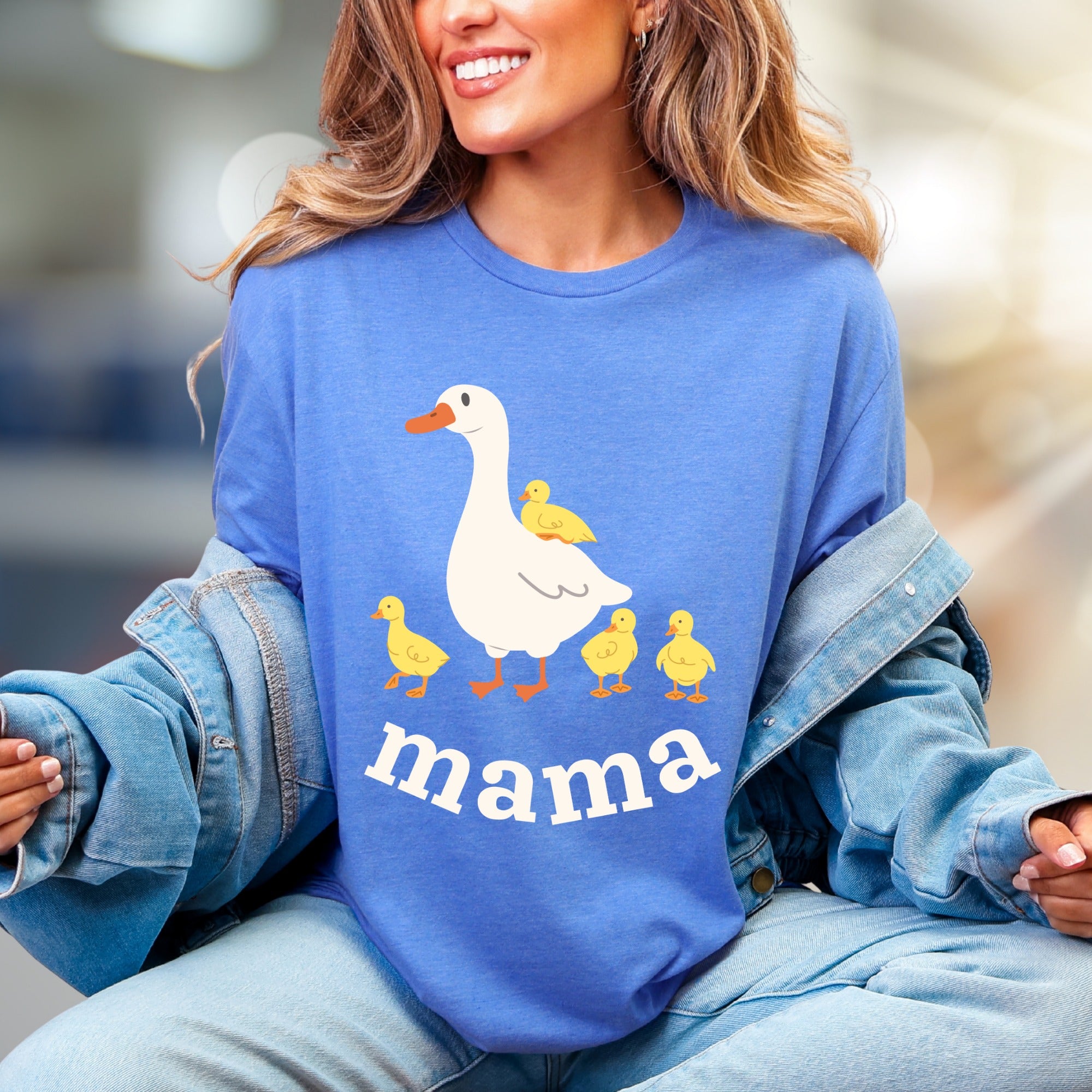 "Mama" Duck Family Graphic Tee, a Heartwarming Pick for Moms & Duck Lovers