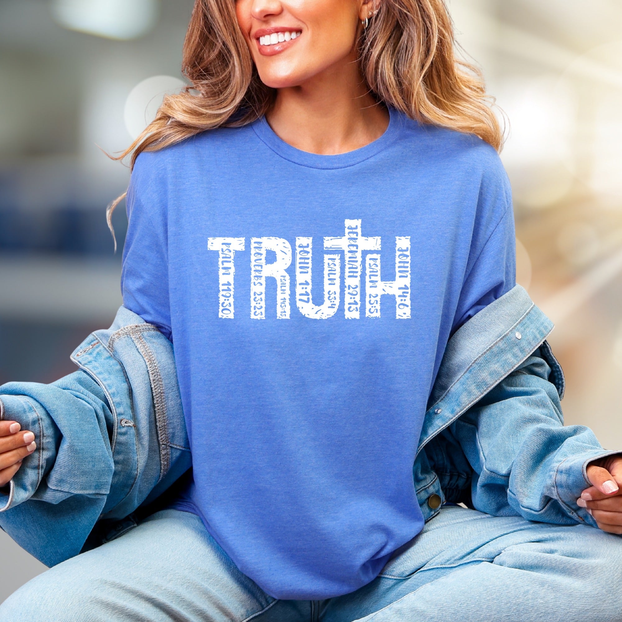 "TRUTH" Scripture Distressed Graphic Tee, a Faith-Inspired Pick for Believers