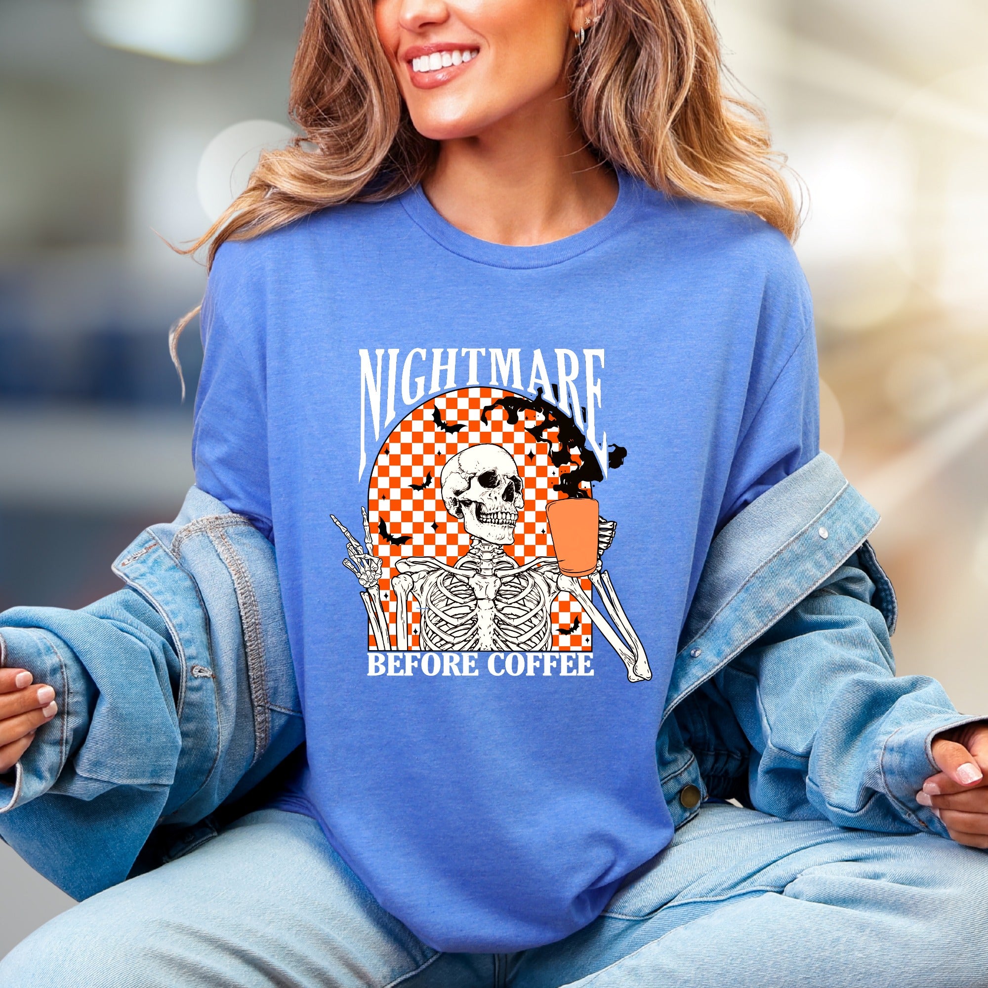 Nightmare Before Coffee Skeleton Graphic Tee, A Spooky Coffee Lover's Pick