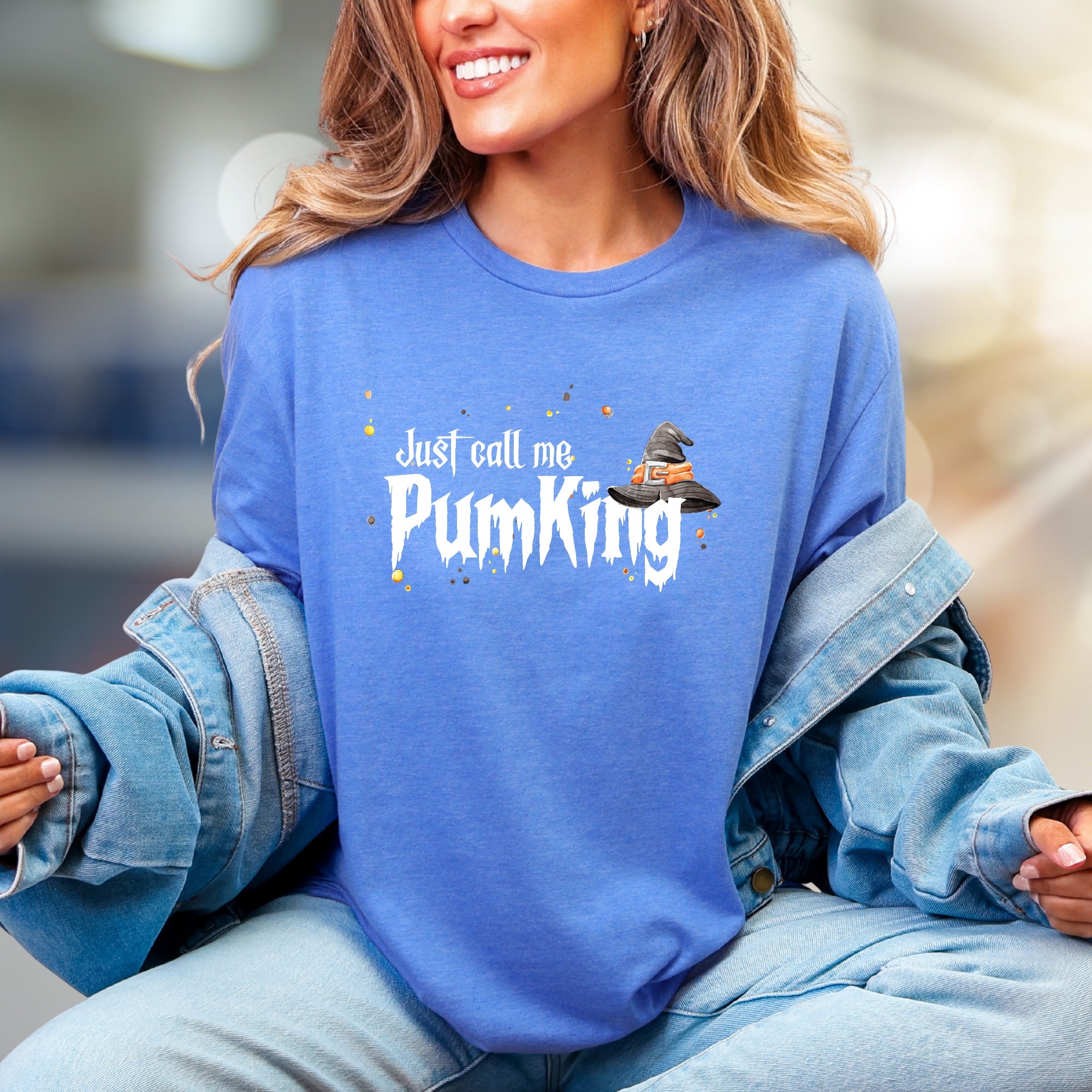 "Just Call Me PumKing" Halloween Graphic Tee, a Spooky Chic Pick for Holiday Enthusiasts