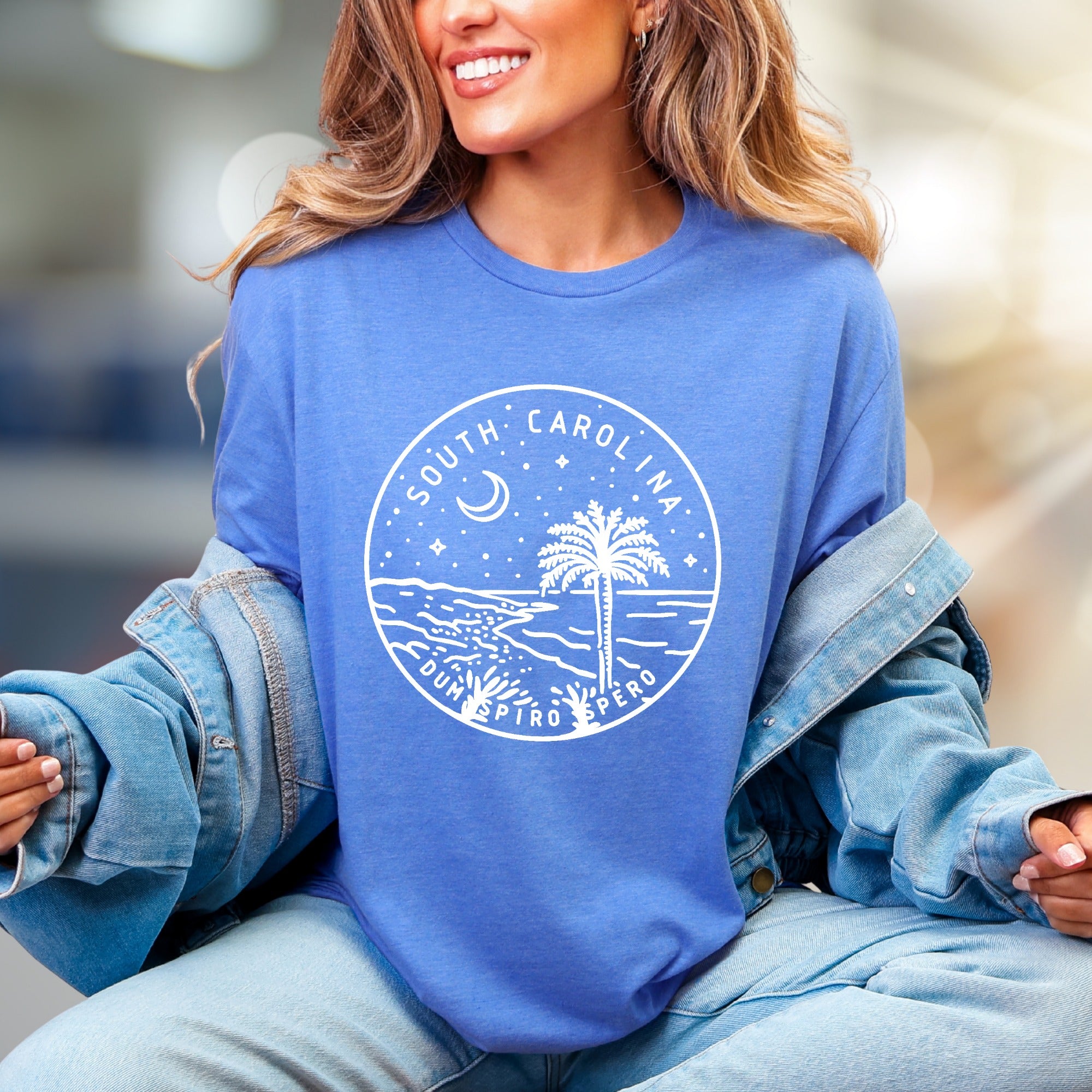 "South Carolina Dum Spiro Spero" Coastal Vibes Graphic Tee, a State Pride Pick for Locals & Travelers